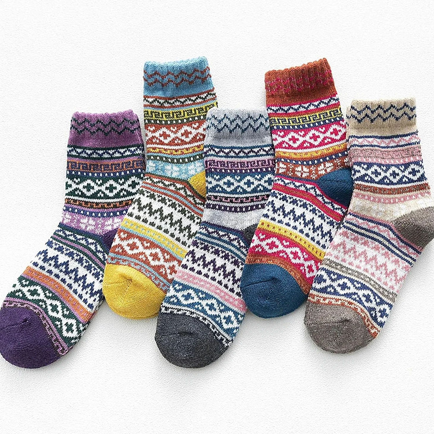 Calcetines Termicos 5 Pares De Calcetines De Invierno Cálidos Y Acogedores Para Mujer, Calcetines Gruesos De Punto Para Mujer, Calcetines Invierno