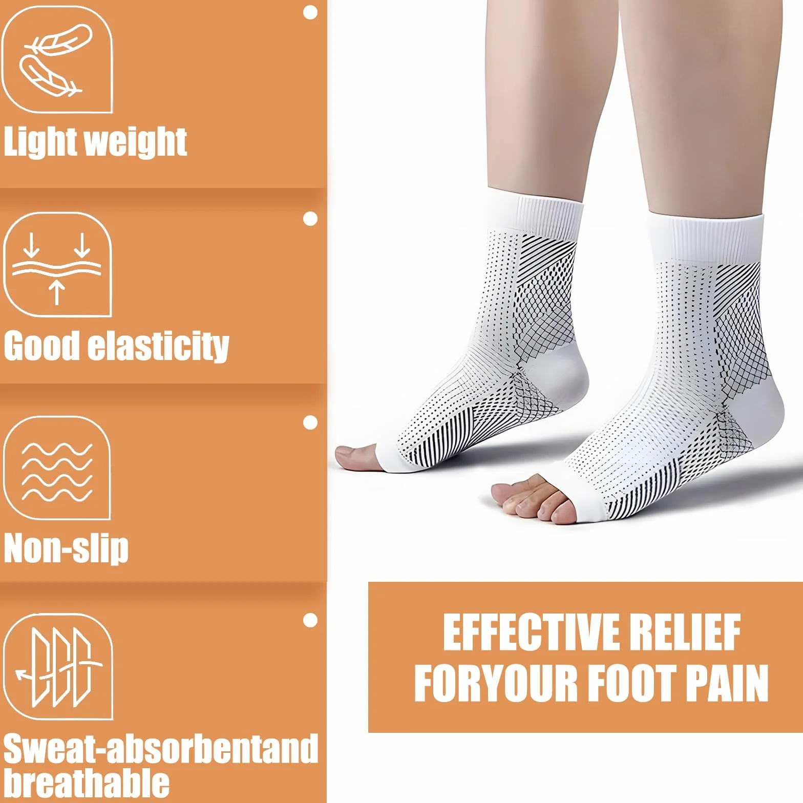 Calcetines de Compresión Ortopédicos para Hombre y Mujer, Soporte Tobillo Elástico, Fascitis Plantar