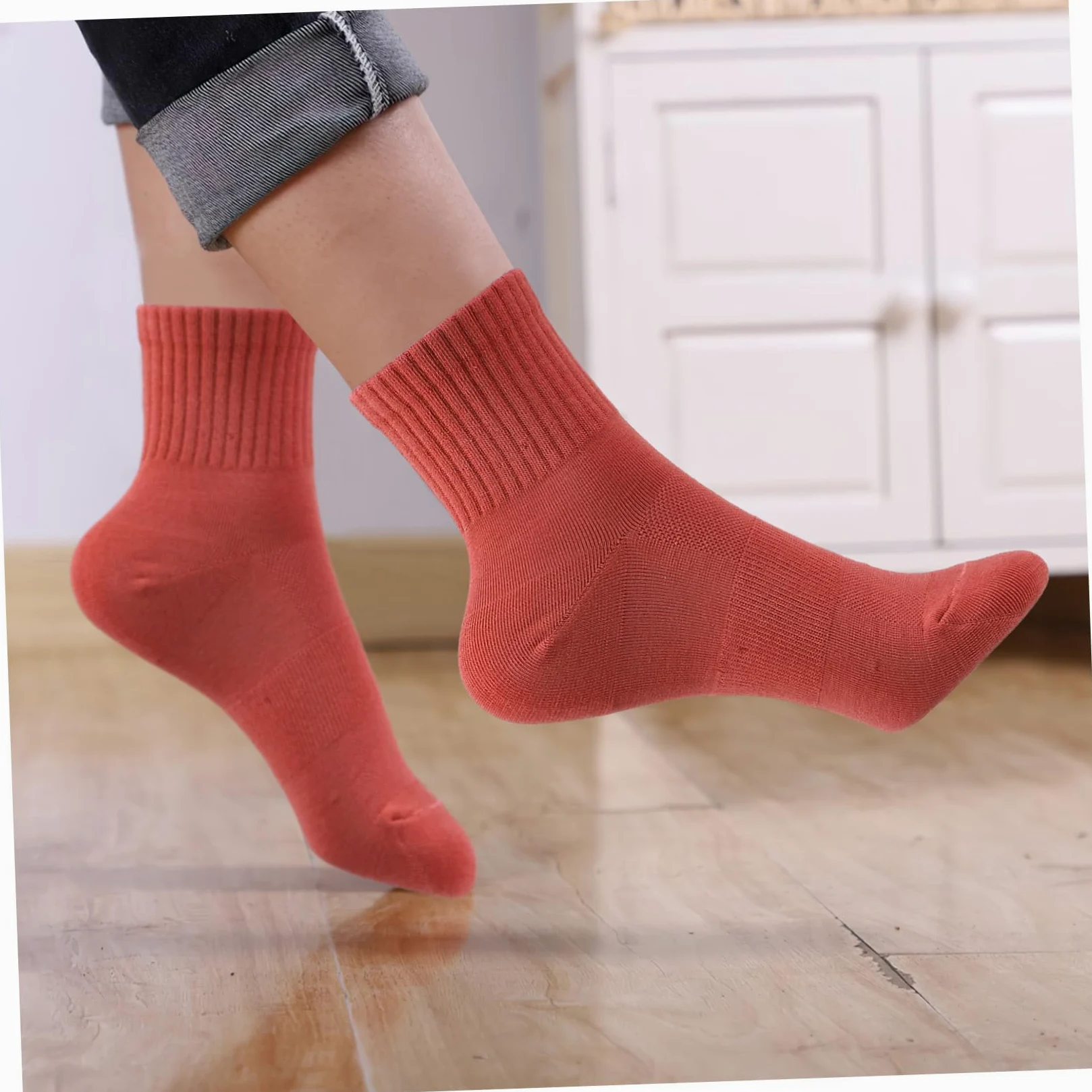 Hemobllo Calcetines de Algodón para Mujer, 10 Pares, Crew de Uso Diario | Paquete 10 Unidades, Banda Elástica, para Senderismo y Actividades Variadas