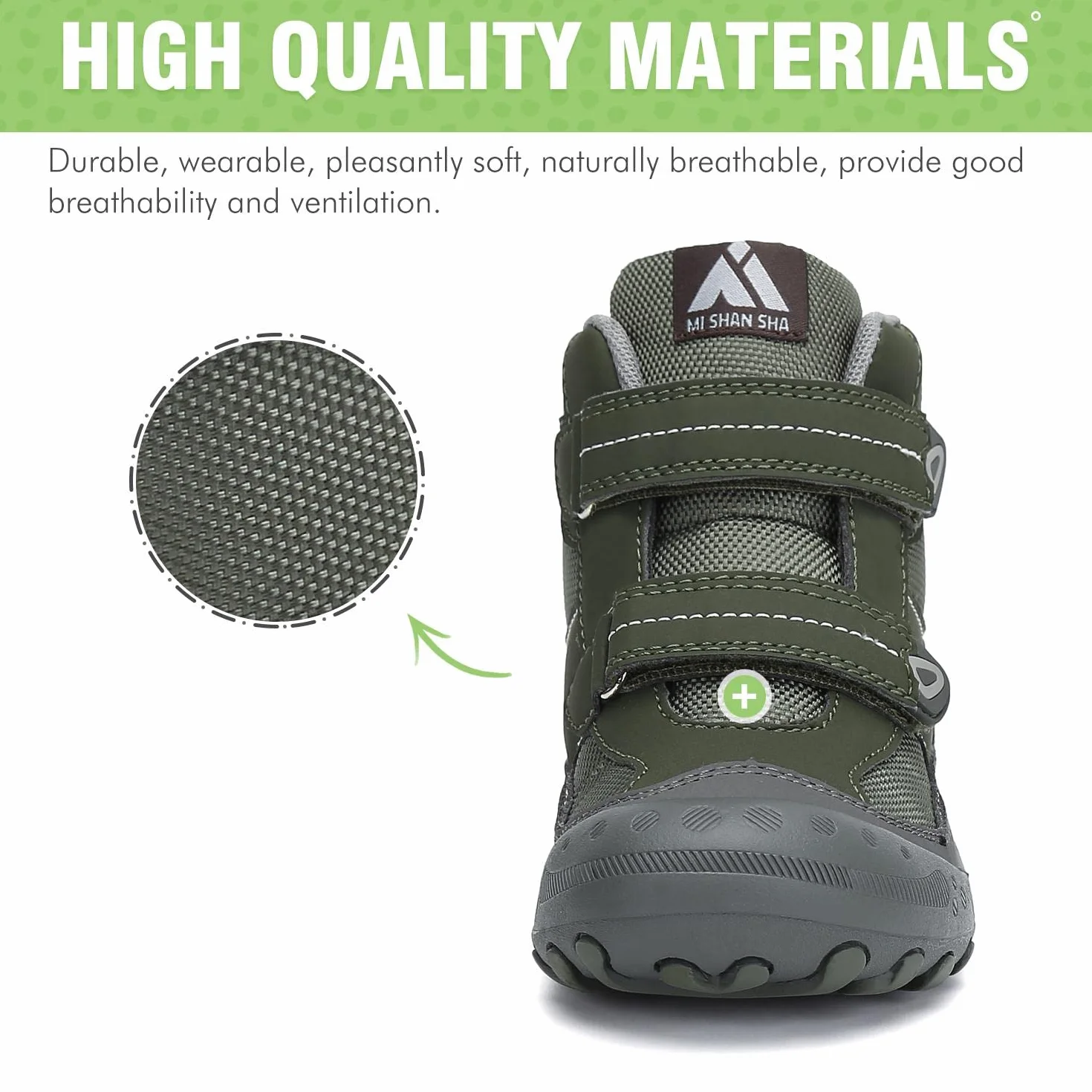 Mishansha Botas de Senderismo Niño Niña Zapatos de Trekking Antideslizante Ligero Zapatillas de Montaña Cómodos Exterior, 028 Verde, 30 EU