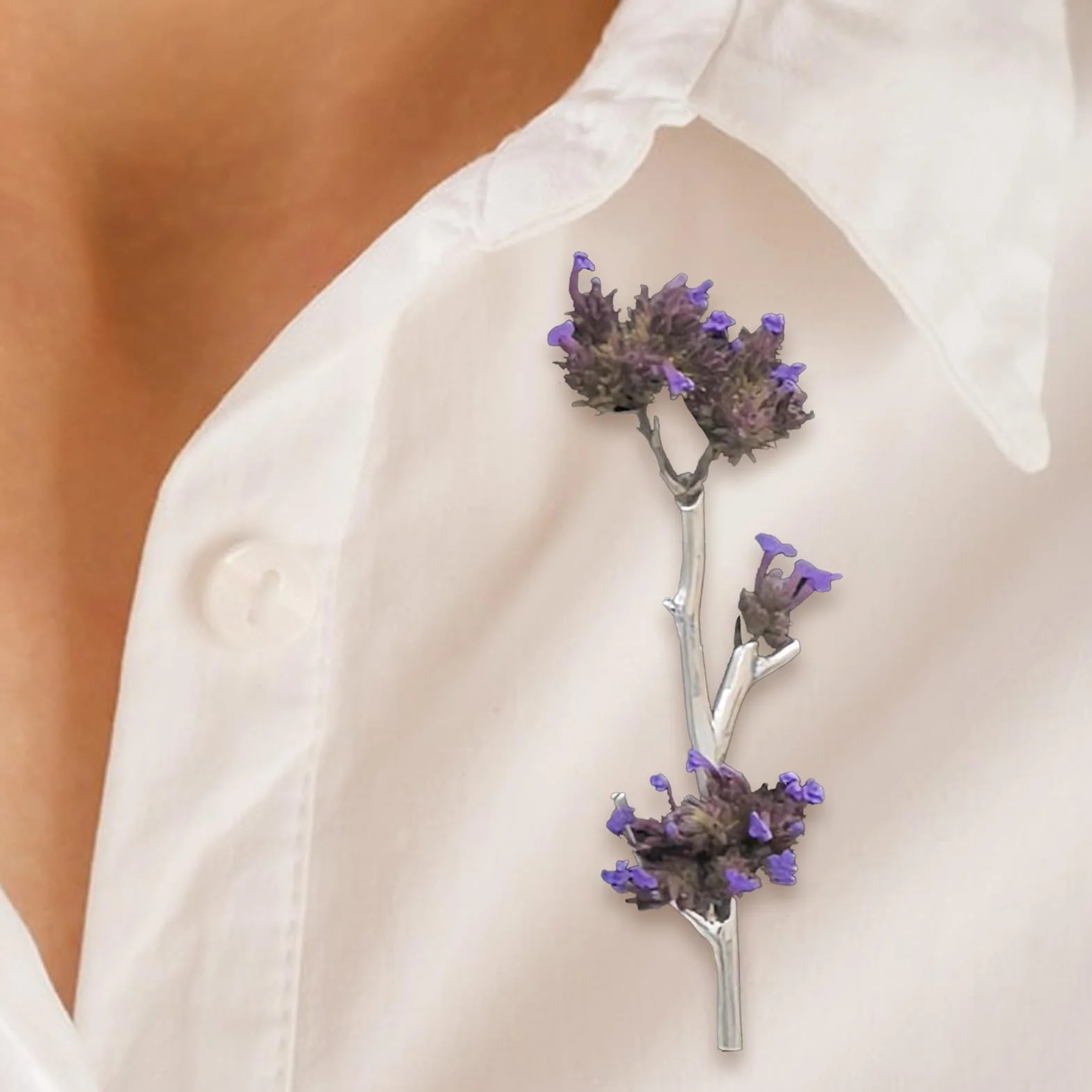 Broche Porta Ramo | Pin para Flores Frescas y Secas con Forma de Rama | Accesorio Elegante para Chaqueta, Sombrero Bolso | Para Bodas, el Día a Día