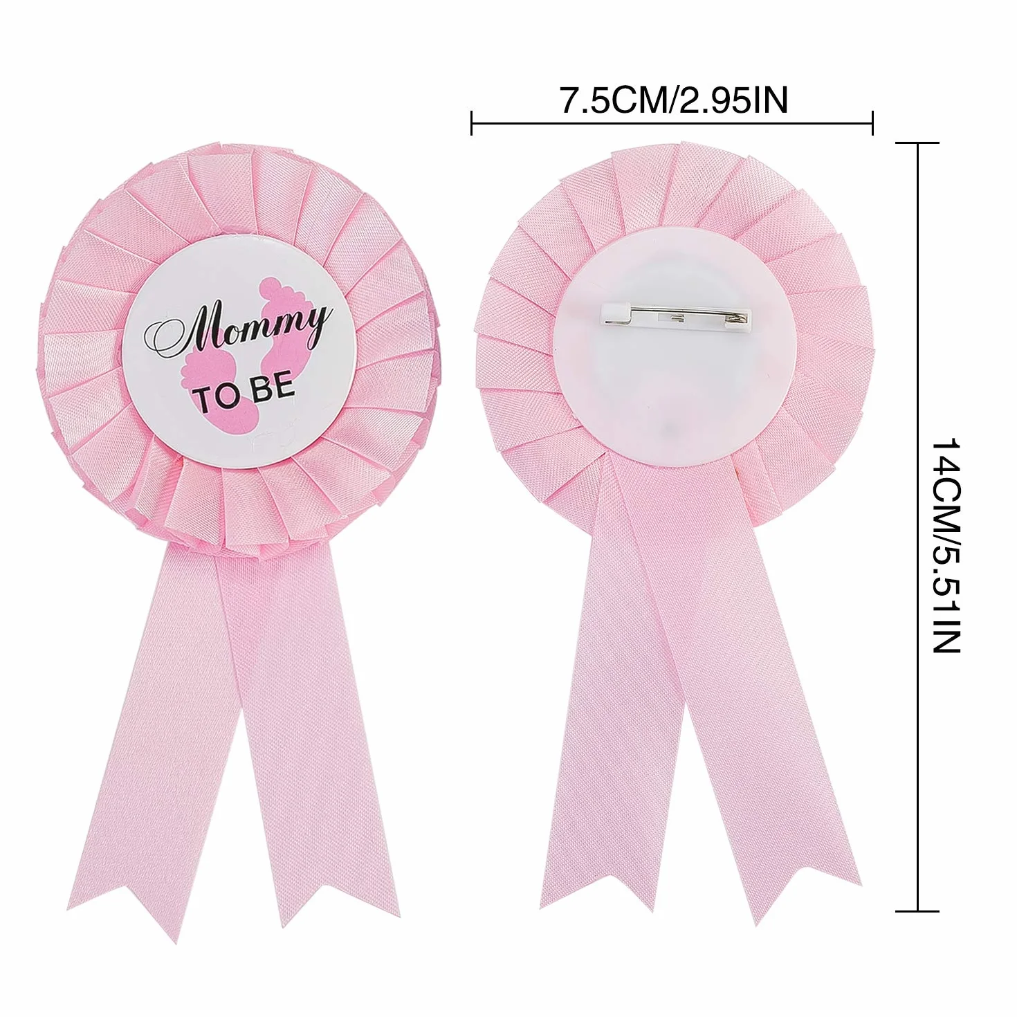 Daddy and Mommy to Be Badge Decoración con lazo para regalo de papá nuevo, mamá, hojalata roseta insignia pin botón género aguja para nacimiento niña niño baby shower decoración de fiesta (rosa azul)
