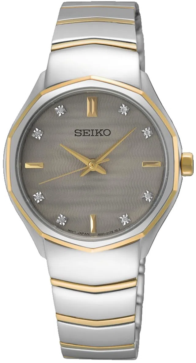 Seiko Reloj analógico de Cuarzo para Mujer con Correa de Acero Inoxidable SUR616P1