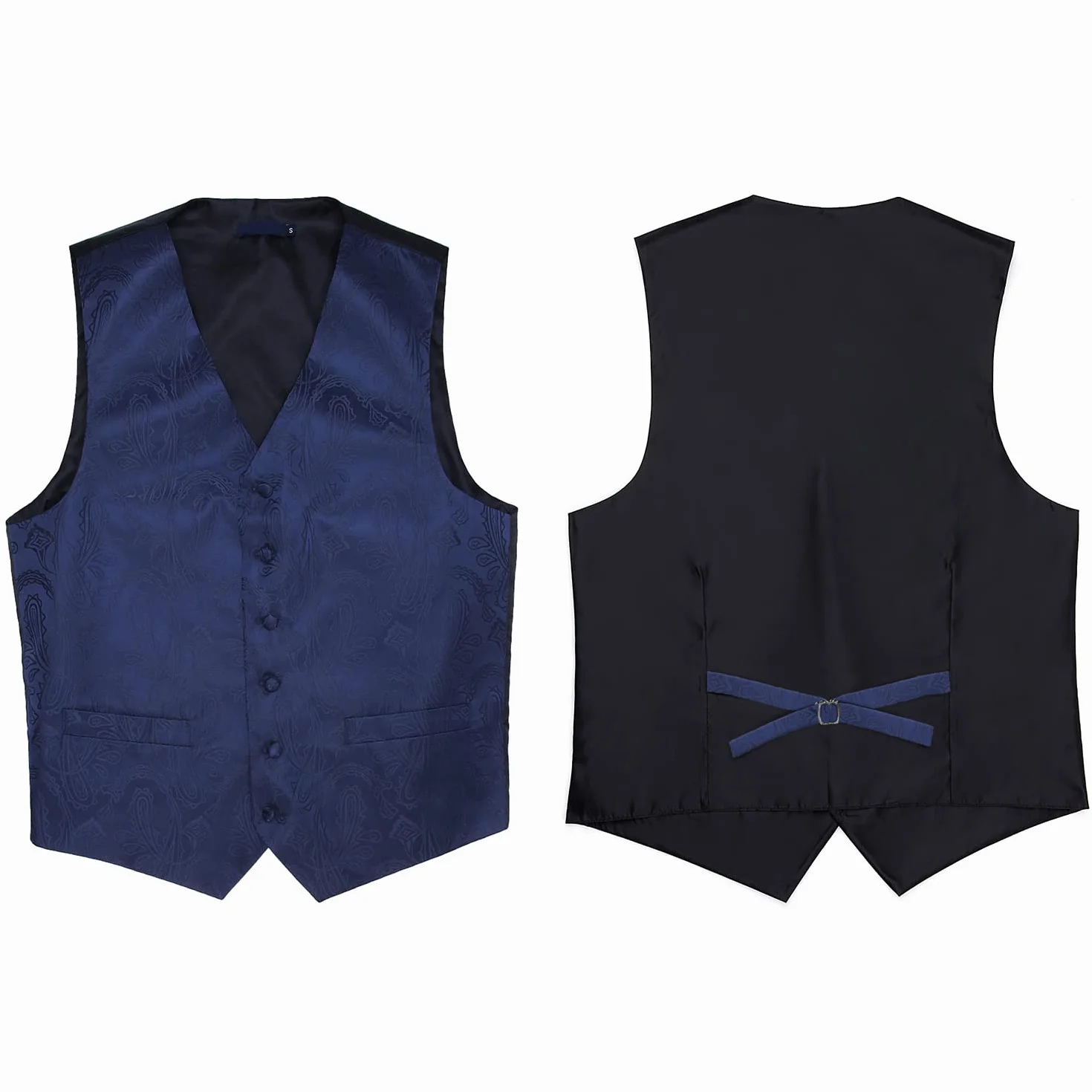 Chaleco y corbata floral jacquard paisley para hombre