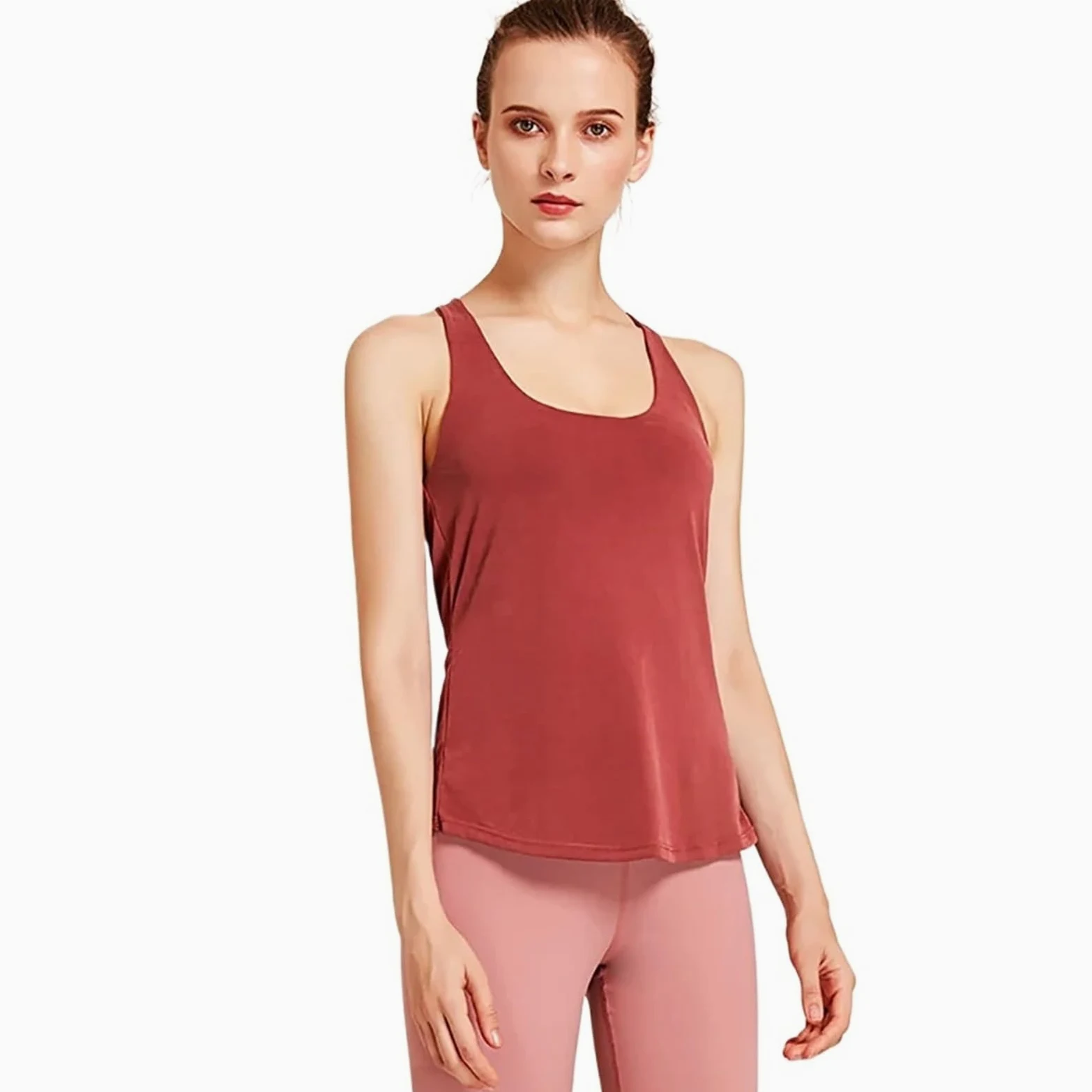 Camiseta Deportiva Mujer Suelta Chaleco deportivo de Yoga for mujer, camisa elástica de malla, Top Sexy con espalda cruzada, sujetador de Fitness for mujer, ropa de gimnasio sin mangas, ropa de entren