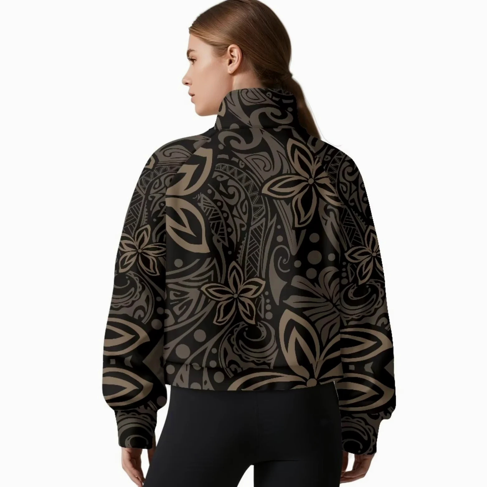 Poceacles Sudadera corta para mujer con 1/2 cremallera, agujero para el pulgar, cuello alto falso, sudadera con capucha suave para uso casual al aire libre