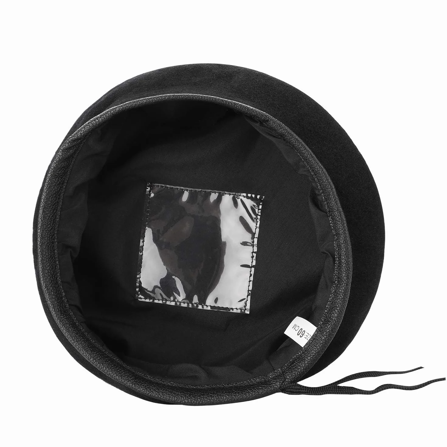Boinas de Lana, para Mujer, Estilo Militar, Boinas Estilo Militar con Ribete de Cuero, Ajustable, Talla única