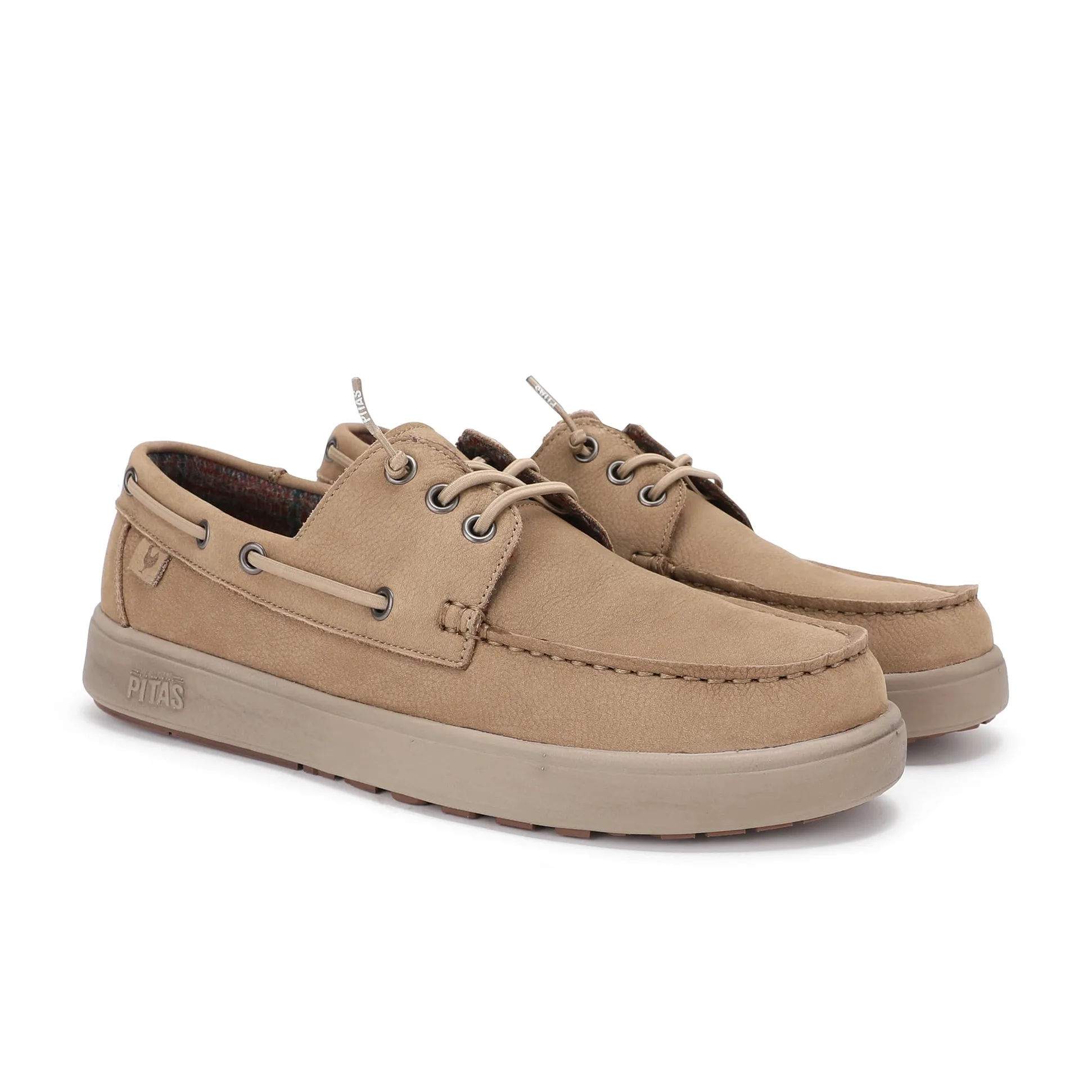 PITAS | DAIKI Leather | Mocasines Hombre | Náuticos Invierno | Beige 44