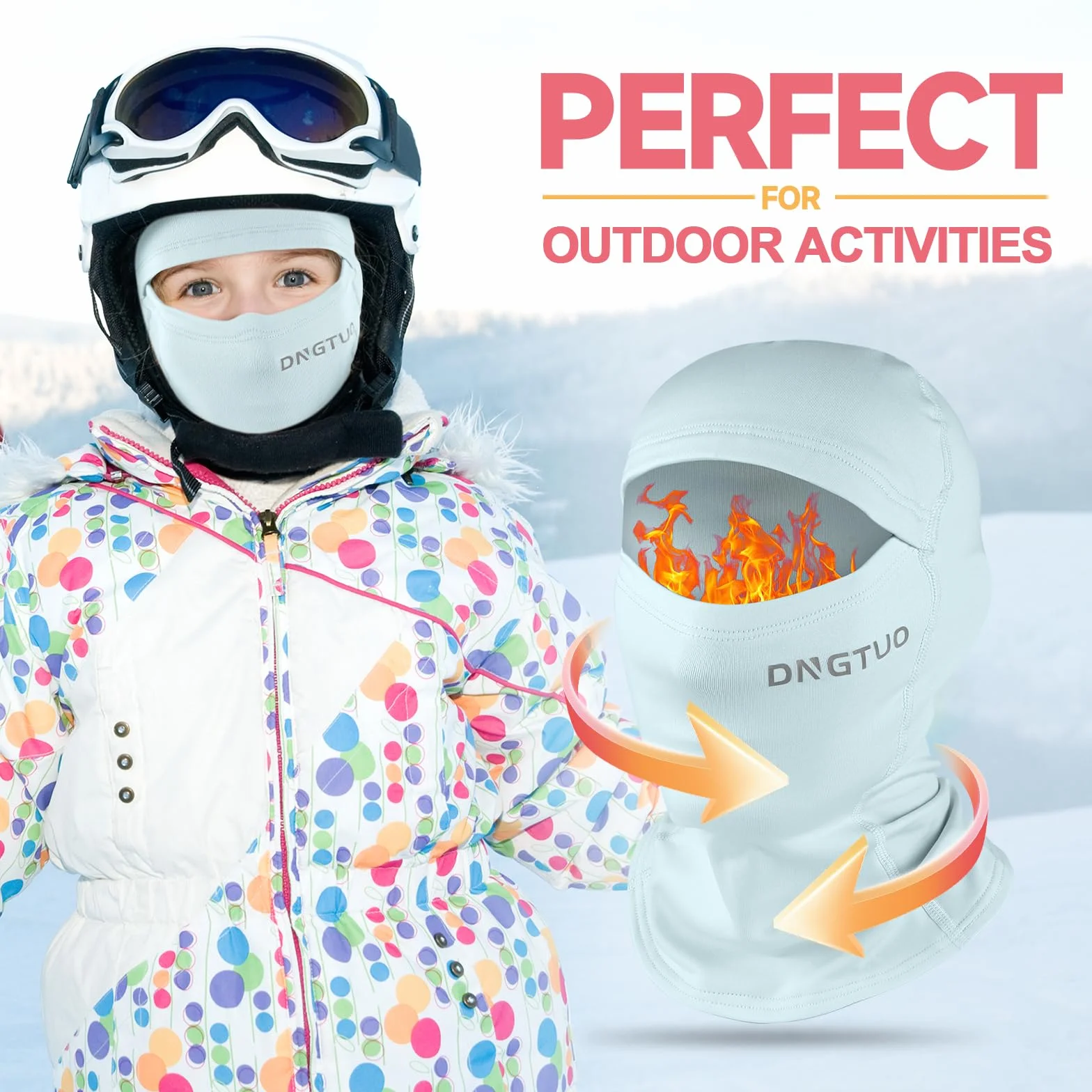 Pasamontañas Térmico Invierno Niños 4-12, Prueba de Viento Forro Polar Máscara Esquí Ciclismo Gorro Calentador Cuello