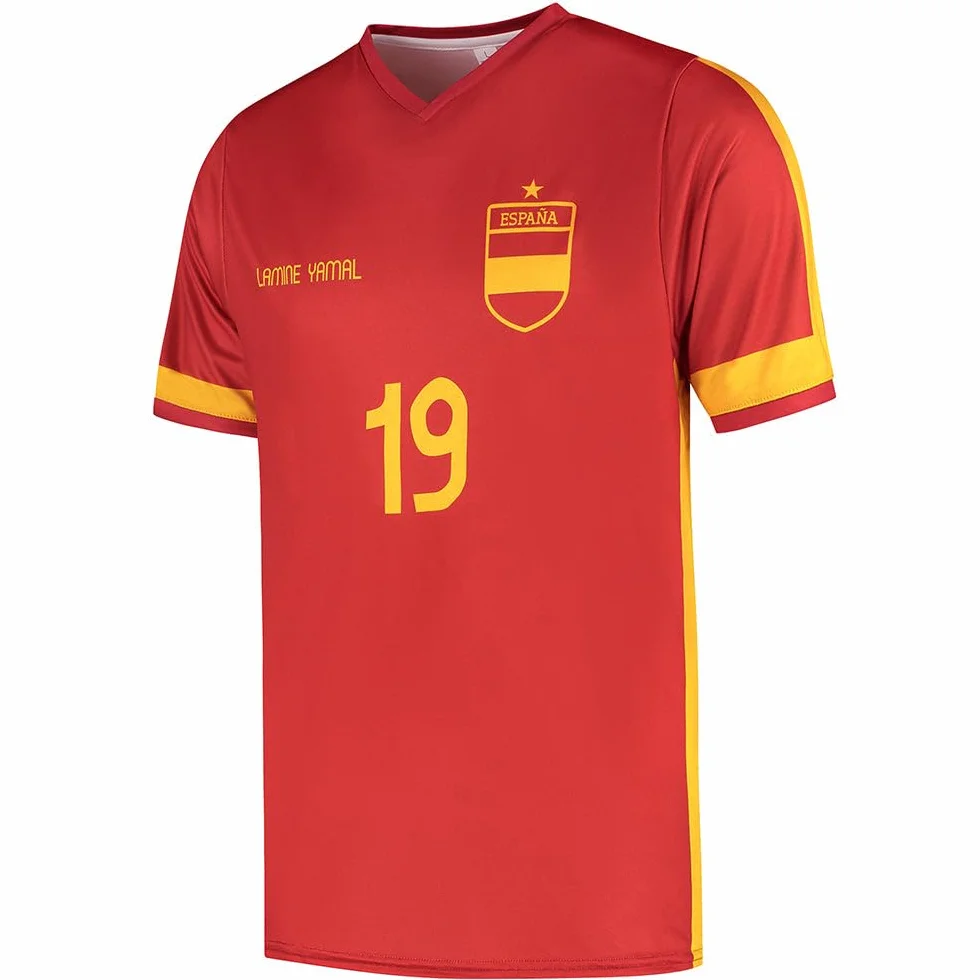 Camiseta Lamine Yamal Niño y Adultos - Camiseta de Fútbol España - Equipación de fútbol - Chico - Ropa de Futbol - Talla 116
