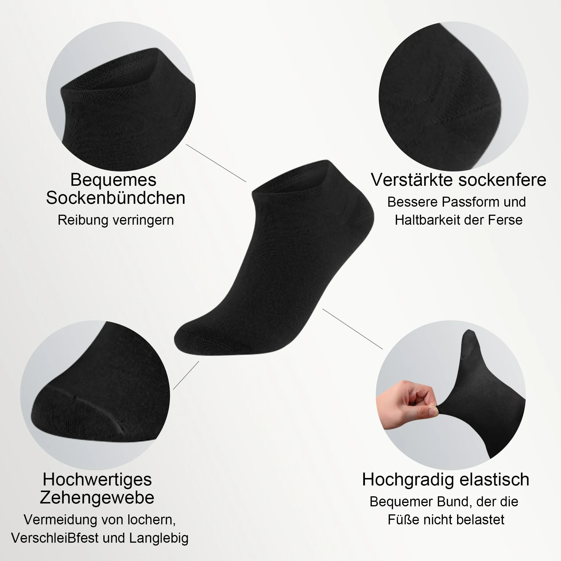 Calcetines Tobilleros de Algodón Transpirables para Hombre y Mujer, Cortos para Deporte Running, 12 Pares, Tallas 35-50