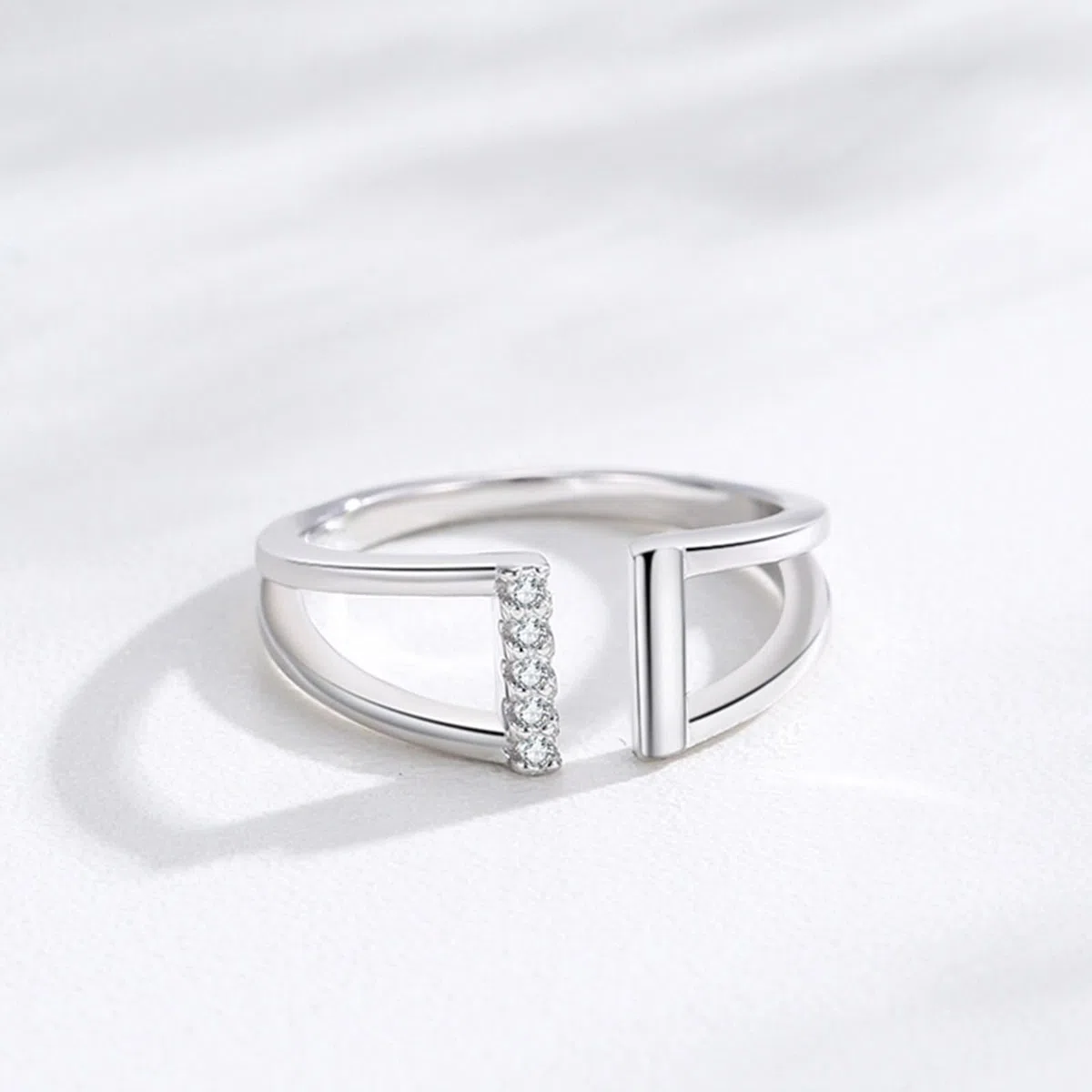 Anillo de boda, anillo de compromiso con diamante plata platino 950 tamaño 61 (19.4) mejor novia regalos