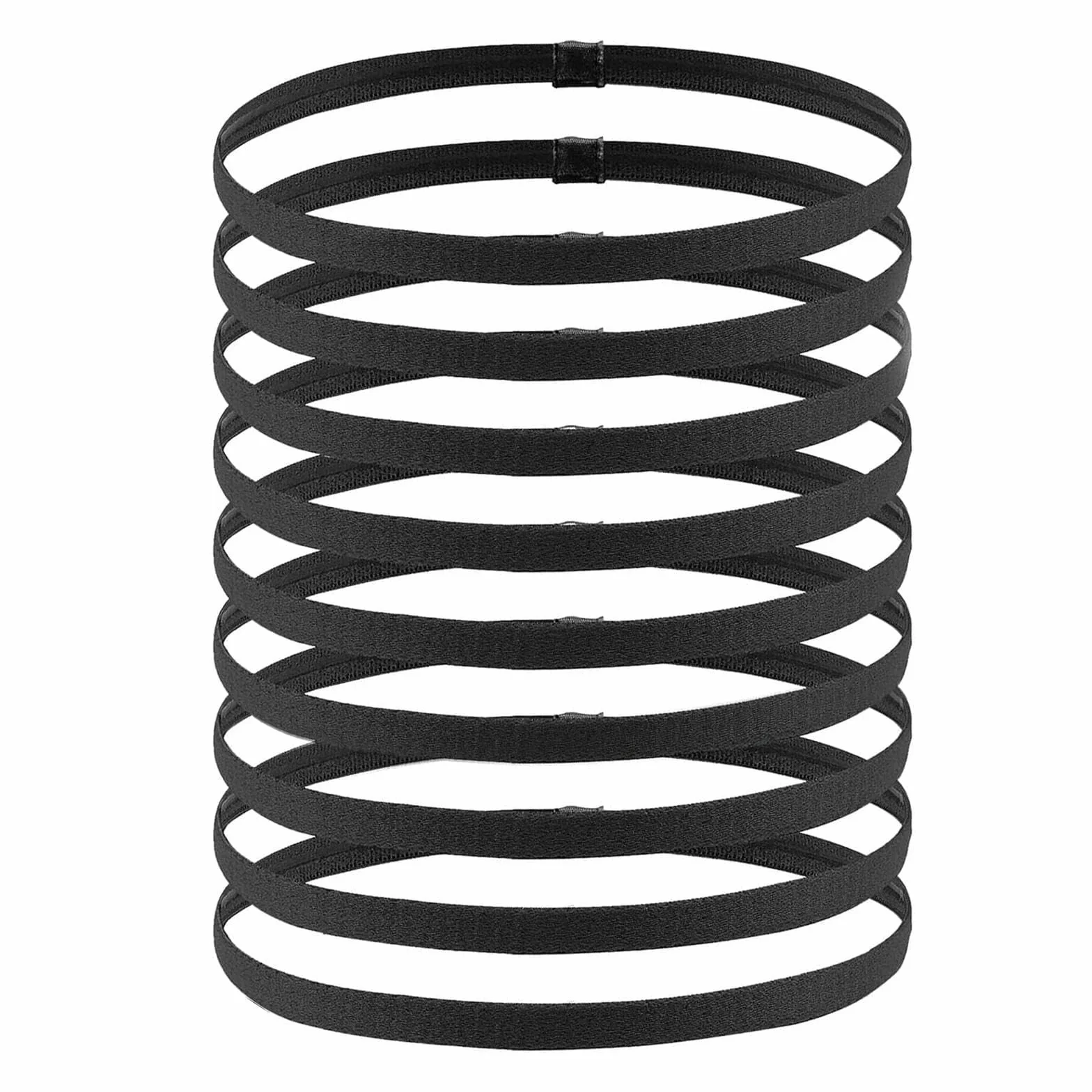 Diadema Deportiva Antideslizante Elástica 9 Piezas, Cinta Pelo para Yoga y Fitness (Negro)