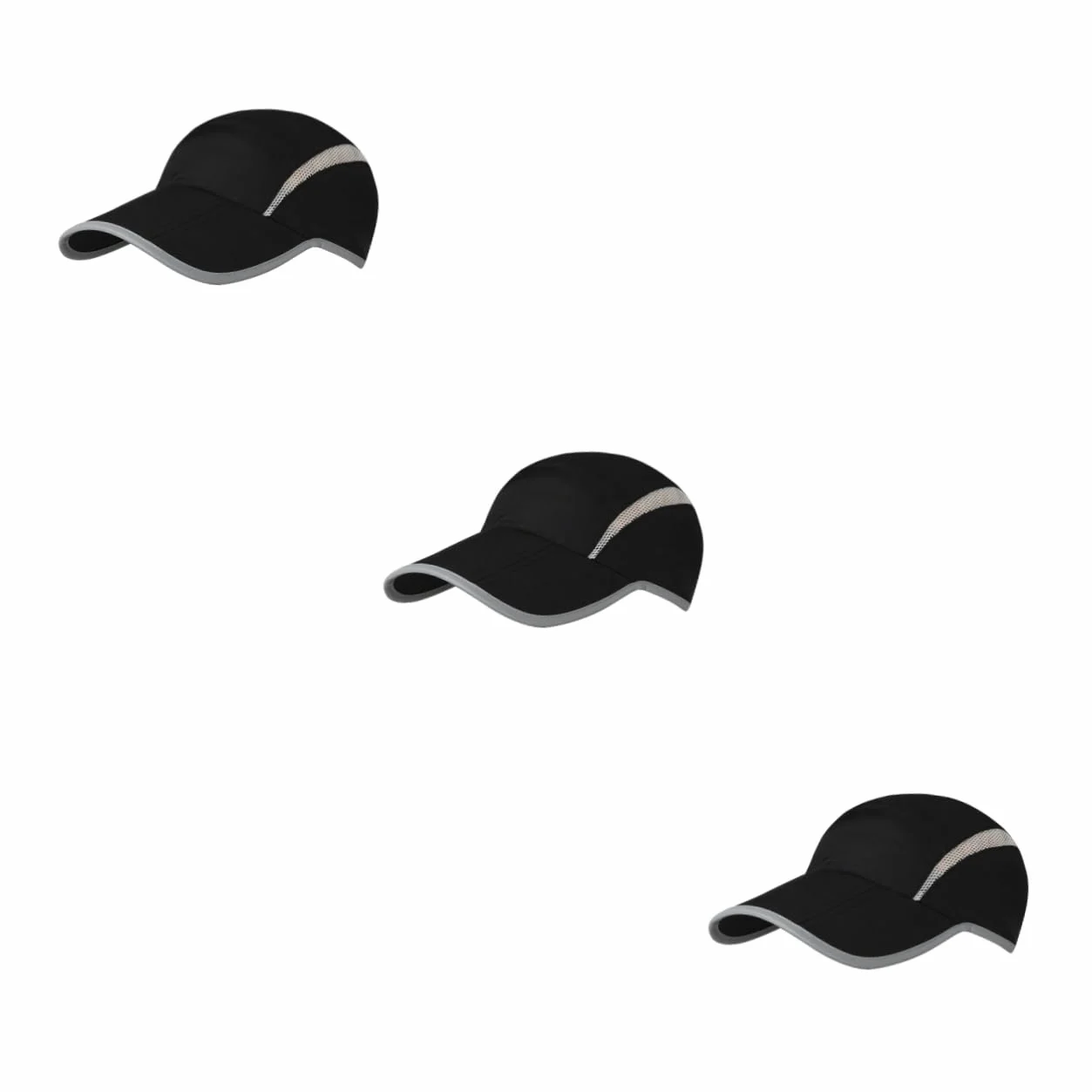 SOIMISS Gorra de Beisbol Gorras Deportivas para Hombre Gorra de Tenis Tapa Hombres encabezamiento Reflectante Gorro Sol Hat Sombreros de Visera para Mujer Sombrero para el Sol Nylon Black