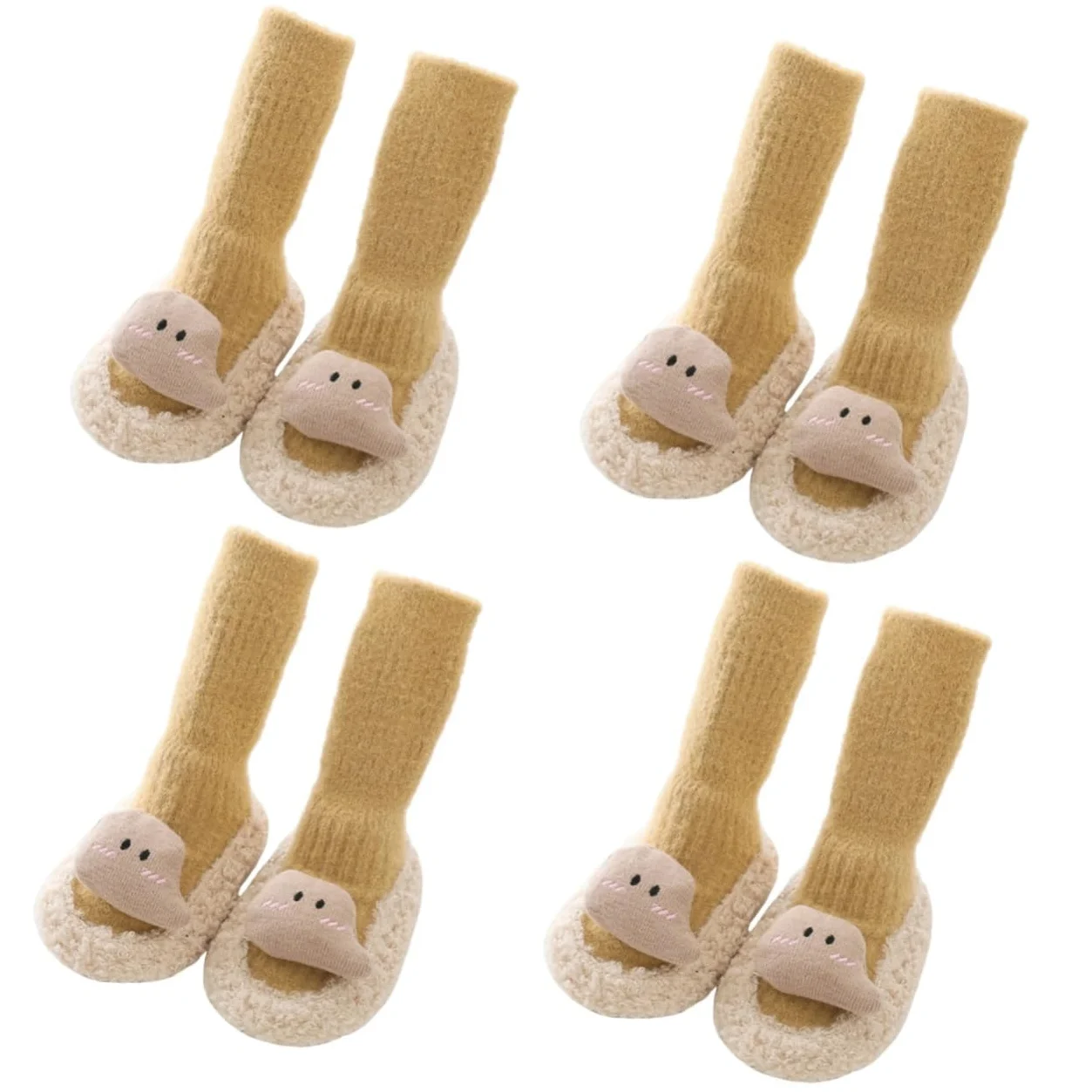 ibasenice 4pares Calcetines Antideslizantes para Bebés Diseño De Dibujos Animados Calcetines De Suelo para Niño Niña Talla Longitud De para Aprender Caminar y Uso Diario