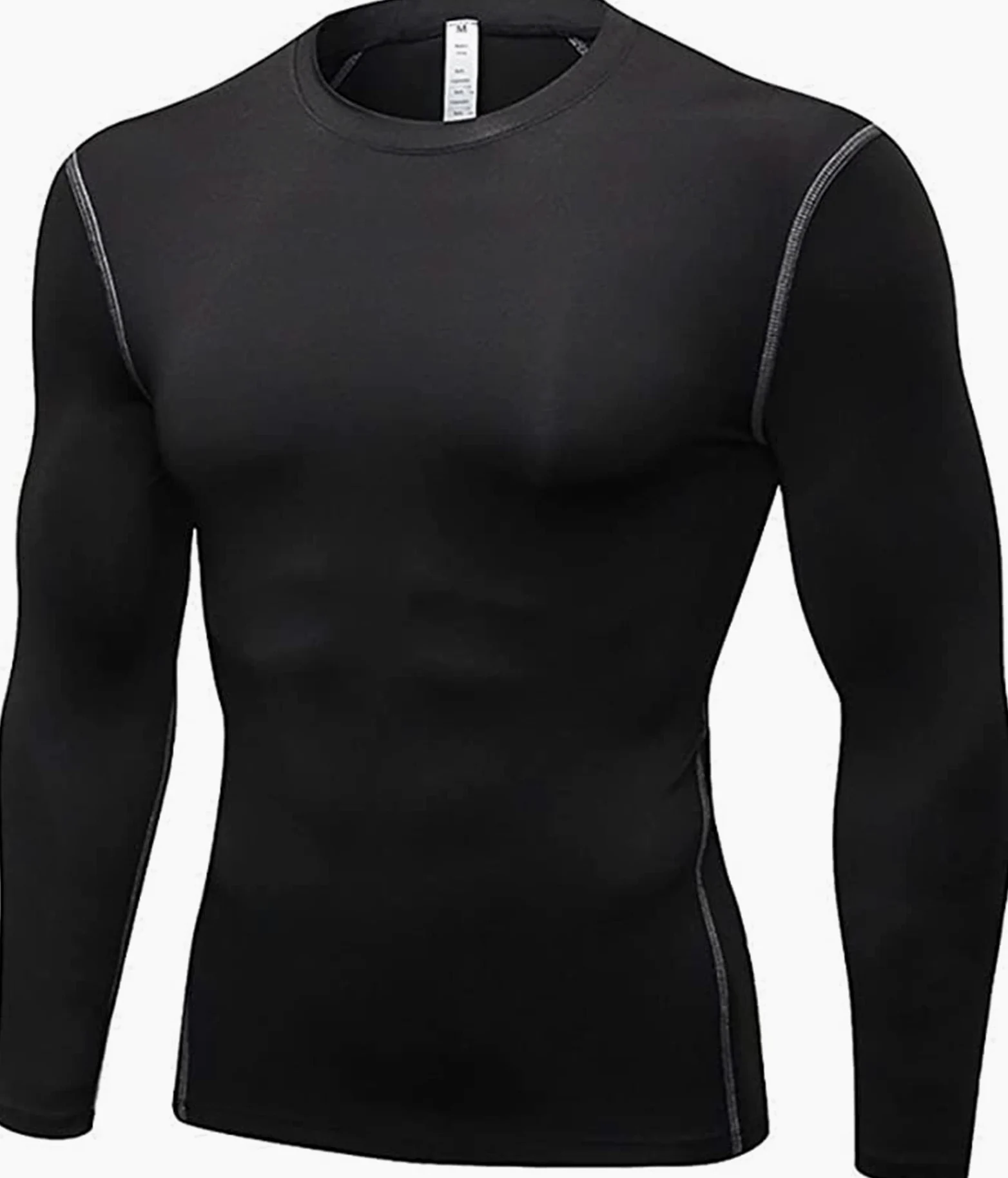 SANANG Pack de 3 Camisetas de Compresión para Hombre, Camisetas de Manga Larga de Secado Rápido para Correr