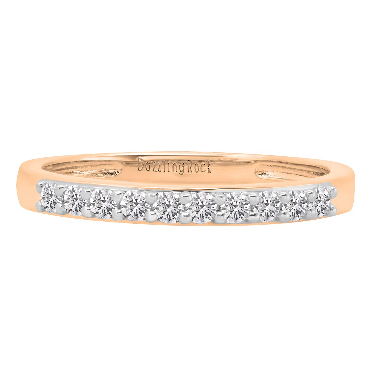 DazzlingRock Collection 10 quilates oro rosa redonda H-I Diamante blanco cultivado en laboratorio.