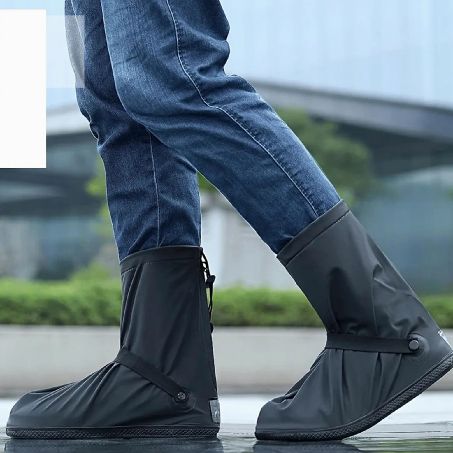 3 pares de cubiertas for zapatos, cubierta for Botas lluvia, impermeables for for hombres y mujeres, for exteriores for días lluviosos, antideslizantes tubo alto para Protección