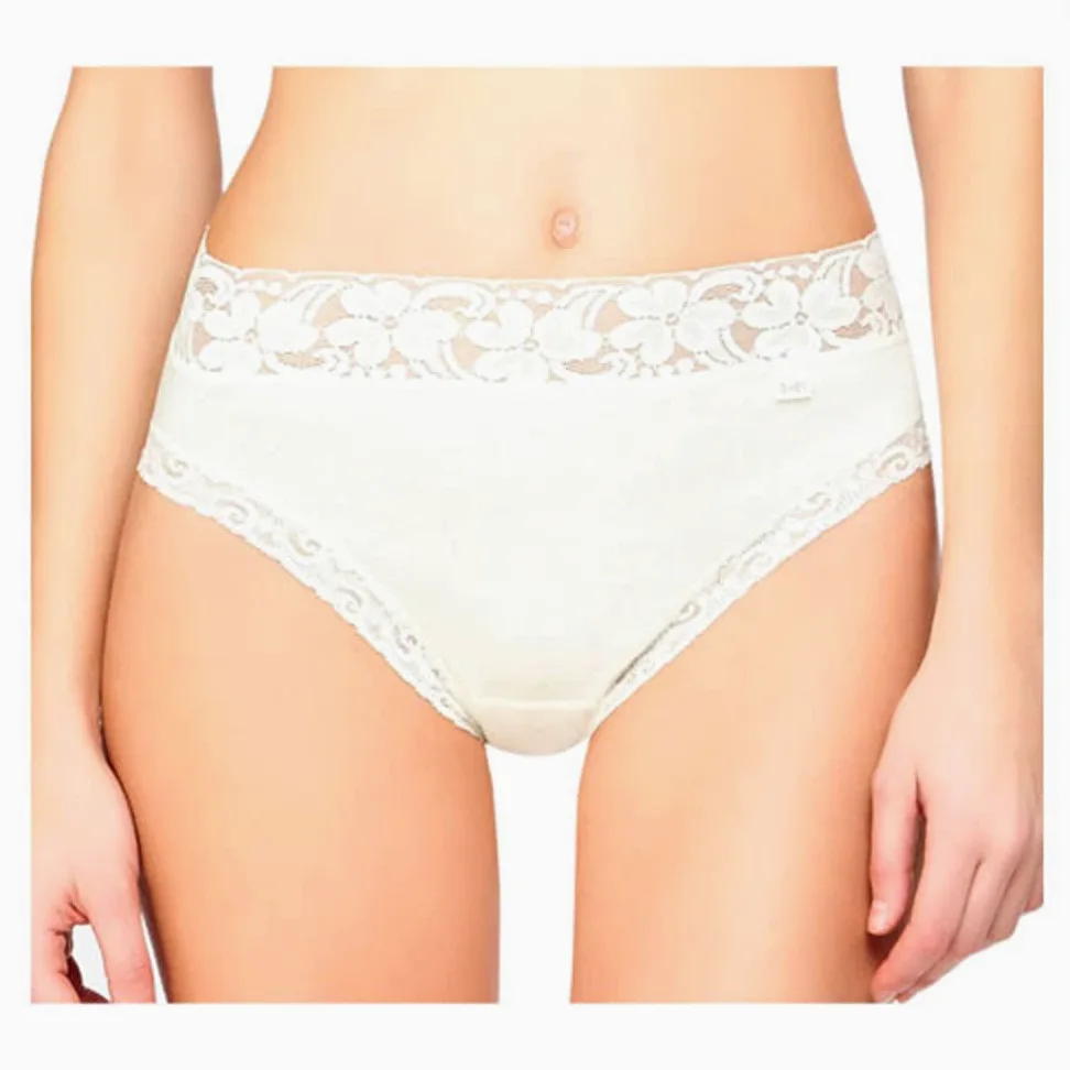 AVET - 3324 Pack de 6 Braga Mujer Alta Algodon Lycra sin Costuras y Encaje Color: Petalo Talla: M