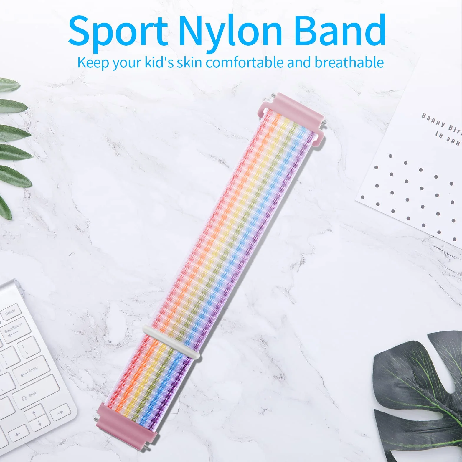 Correa Compatible con Xplora X5 /XGO 2/XGO 3, orrea de Reloj Deportivo de Nailon de Repuesto Ajustable y Transpirable para Niños y Niñas Compatible con Xplora X5 Play/XGO2/XGO3, Arco Iris