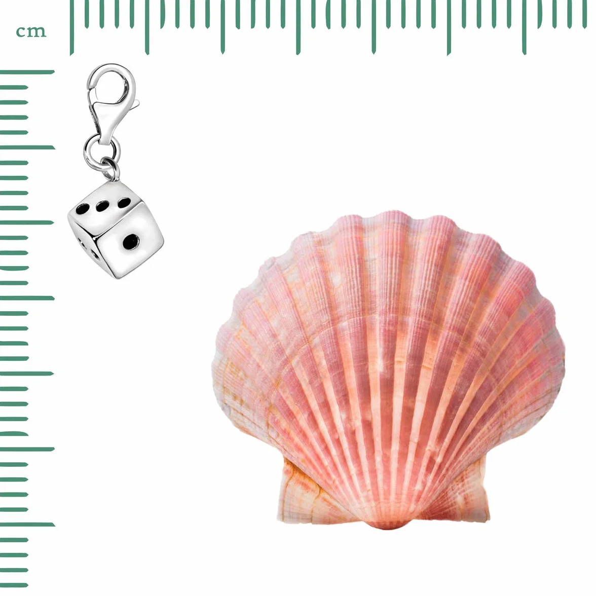 Quiges Charm con Cierre Plateado Dados Abalorios Joyería de Mujer