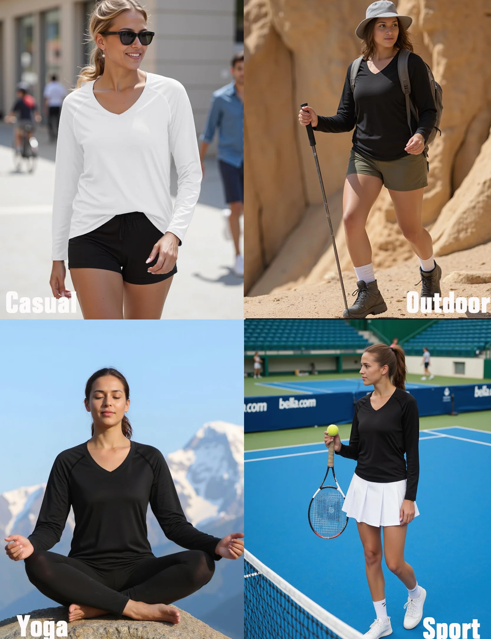Camiseta Deportivo Mujer Manga Larga Secado Rápido Malla Yoga Fitness Top Ropa Deportiva