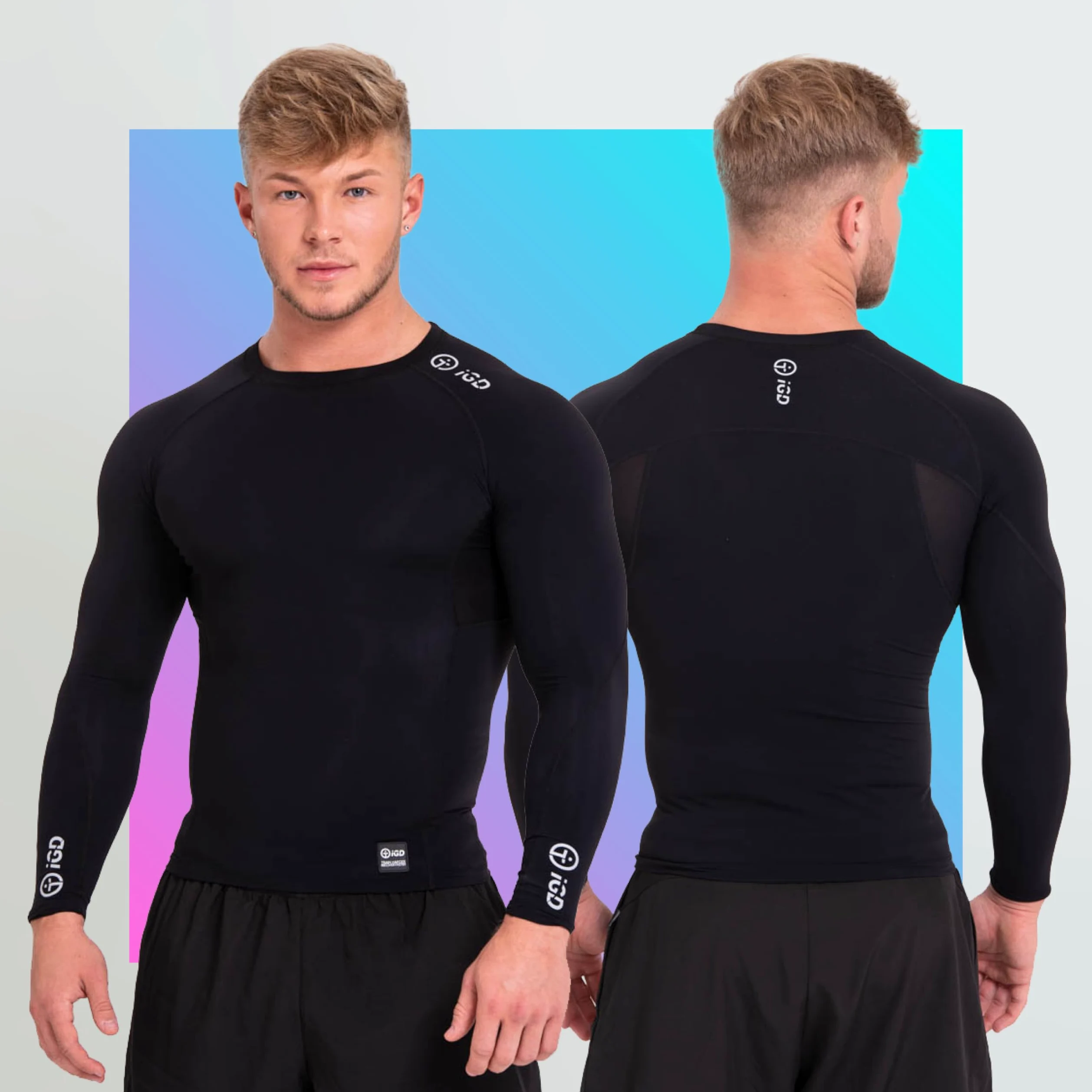 Camisa de compresión para hombre con recuperación muscular y soporte articular para el gimnasio, correr y más, capa base térmica, comodidad inigualable, absorbe la humedad (negro)