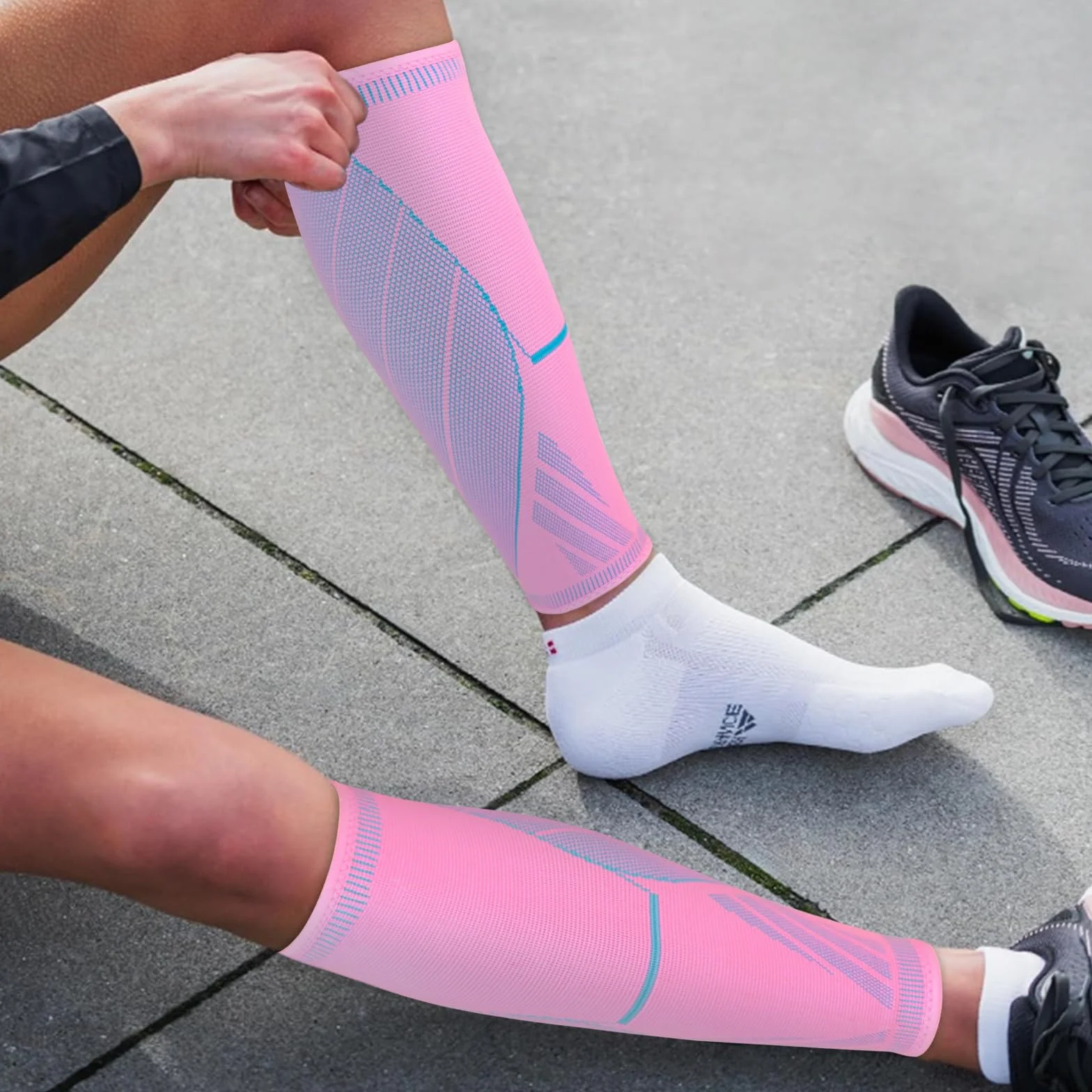 NuCamper Compresión para Pantorrillas Mujer Hombre 2 Pares, Pantorrilleras Compresion, Calcetines Compresión, Mangas para Deportes, Running, Ciclismo, Aliviar Varices, Espinilla Dolor, Calambres