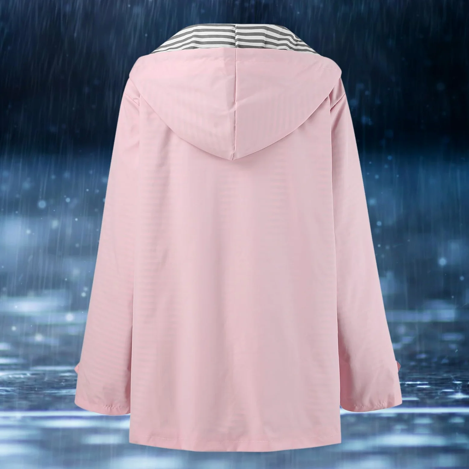 Genérico Cortavientos Impermeable Mujer-Sudadera Con Capucha Para Mujer Abrigo Impermeable Para La Lluvia Bolsillos SóLidos Chaqueta Con Cremallera Entrenamiento Chaqueta De Lluvia A De Al Libre