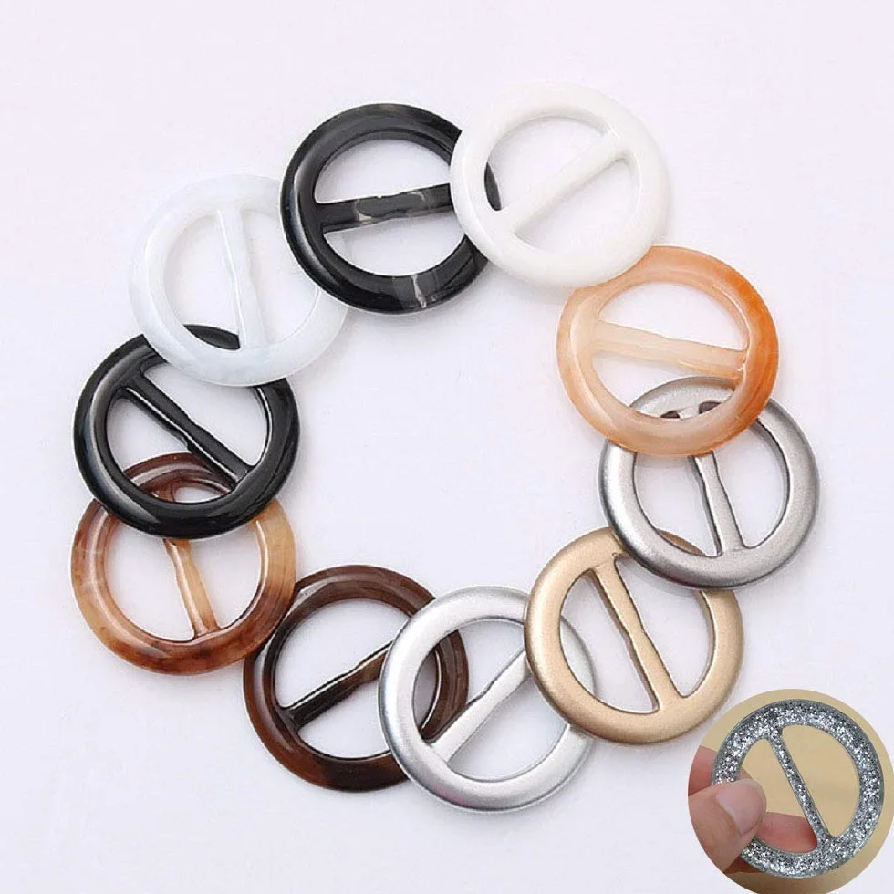 30pc Resina de plástico Metal camiseta Cinturón Ropa Clips Anillo Bufanda Hebilla Fiesta de Moda Colorida Decoración pañuelo para el cuello Perla