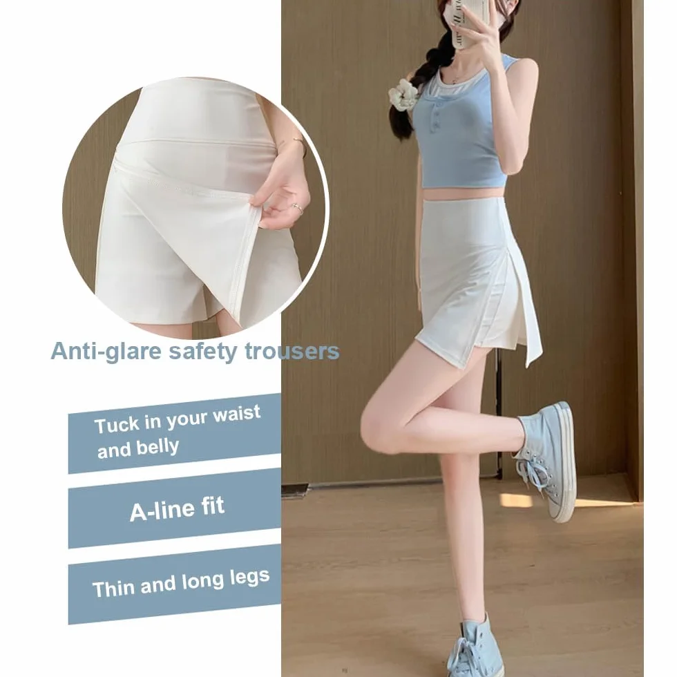 Faldas Mujer Verano de Tenis Deportiva Transpirable 2 en 1 con Bolsillo y Pantalones Cortos Falda Golf Adecuado Yoga Fitness Gym Tenis al Aire Libre