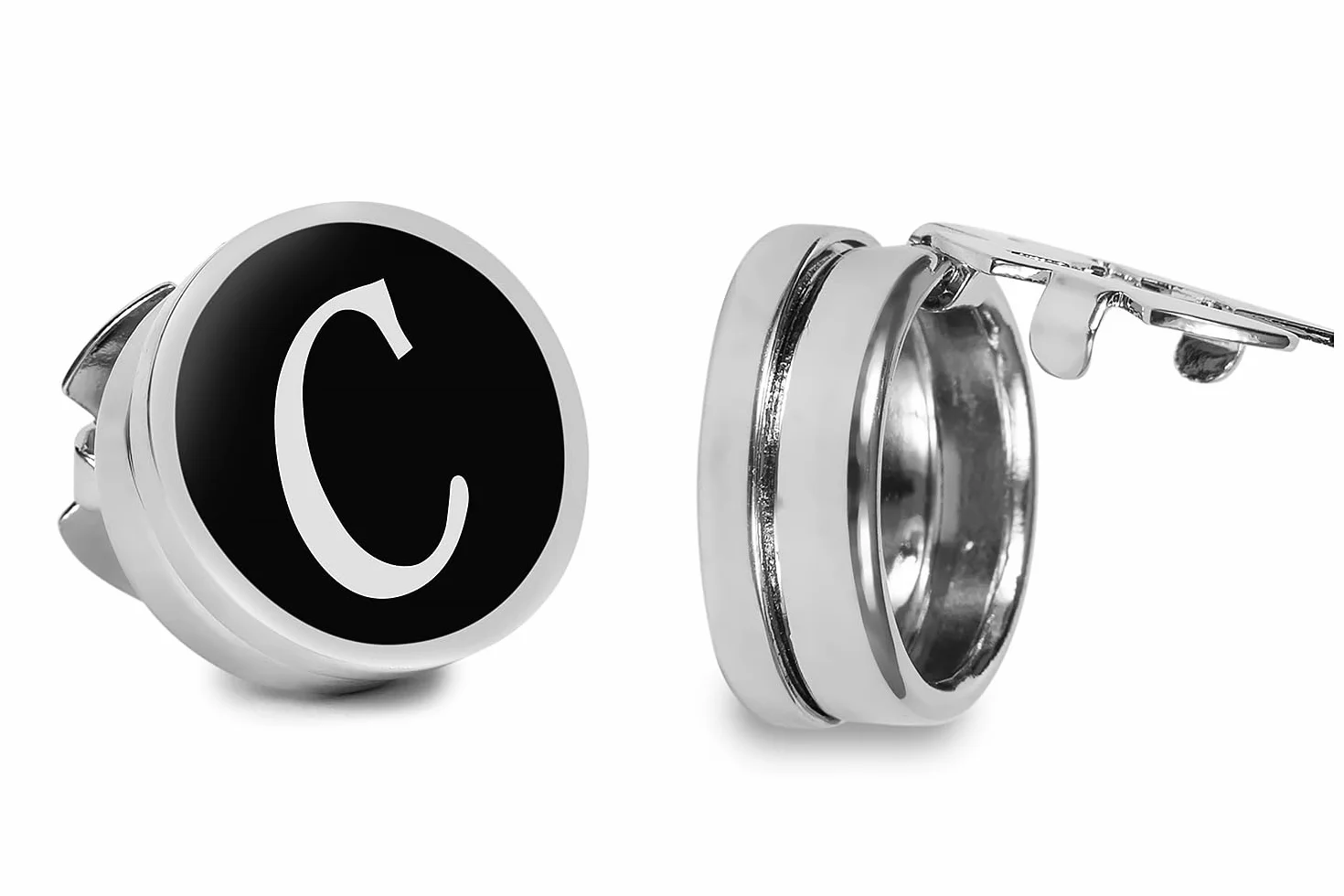 MEDIO PAR Cubrebotón Letra Negro Regalo Padrino Cubrebotones Gemelos Originales Camisas Hombres Bodas Eventos