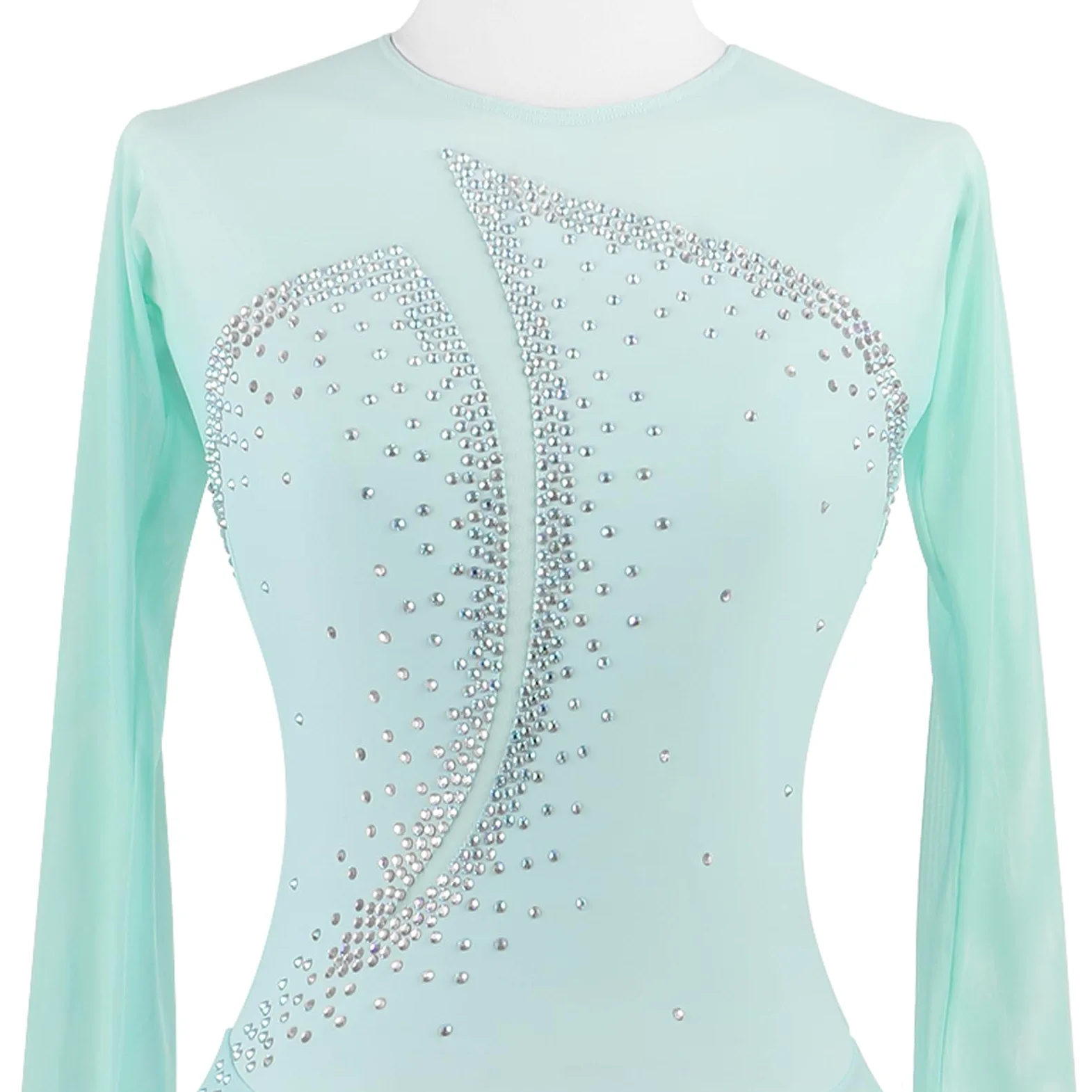 Vestido de Patinaje Artístico para Niñas Maillot de Patinaje sobre Hielo para Mujeres Traje Brillante con Pedrería Traje de Gimnasia Rítmica