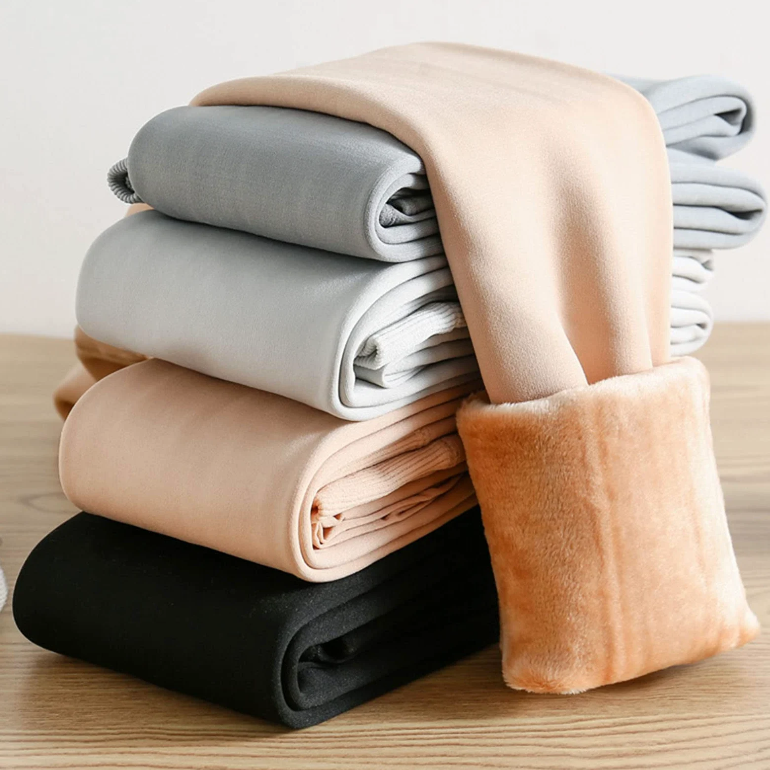 2 Pares Medias Térmicas para Mujer Leotardos Termicos Pantimedias Medias Pantis Mallas De Talle Alto con Forro Polar Pantimedias Medias Opacas Gruesas Y Cálidas Flesh-400g