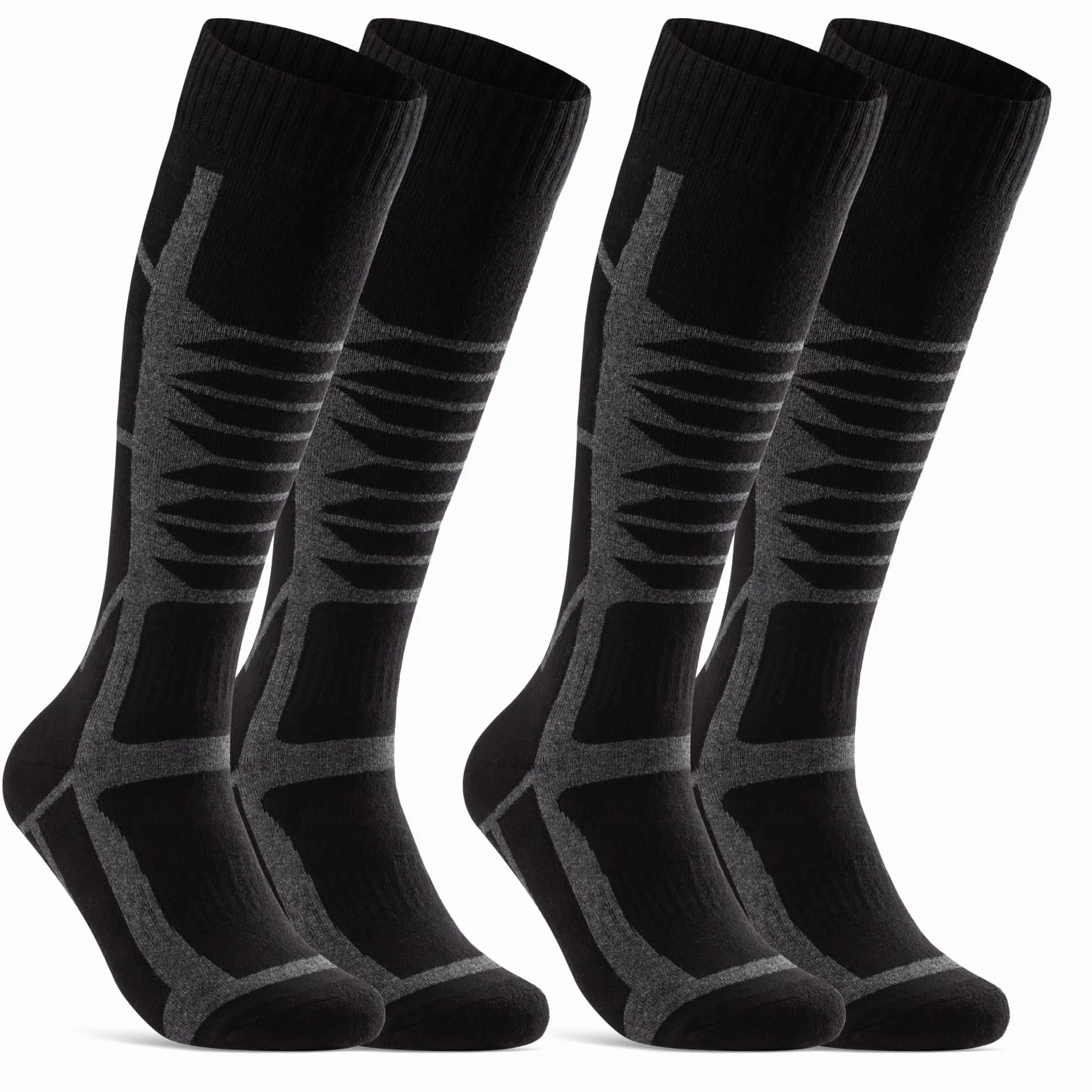 sockenkauf24 2 Pares Calcetines Esqui Hombre y Mujer Calcetines Altos Termicos