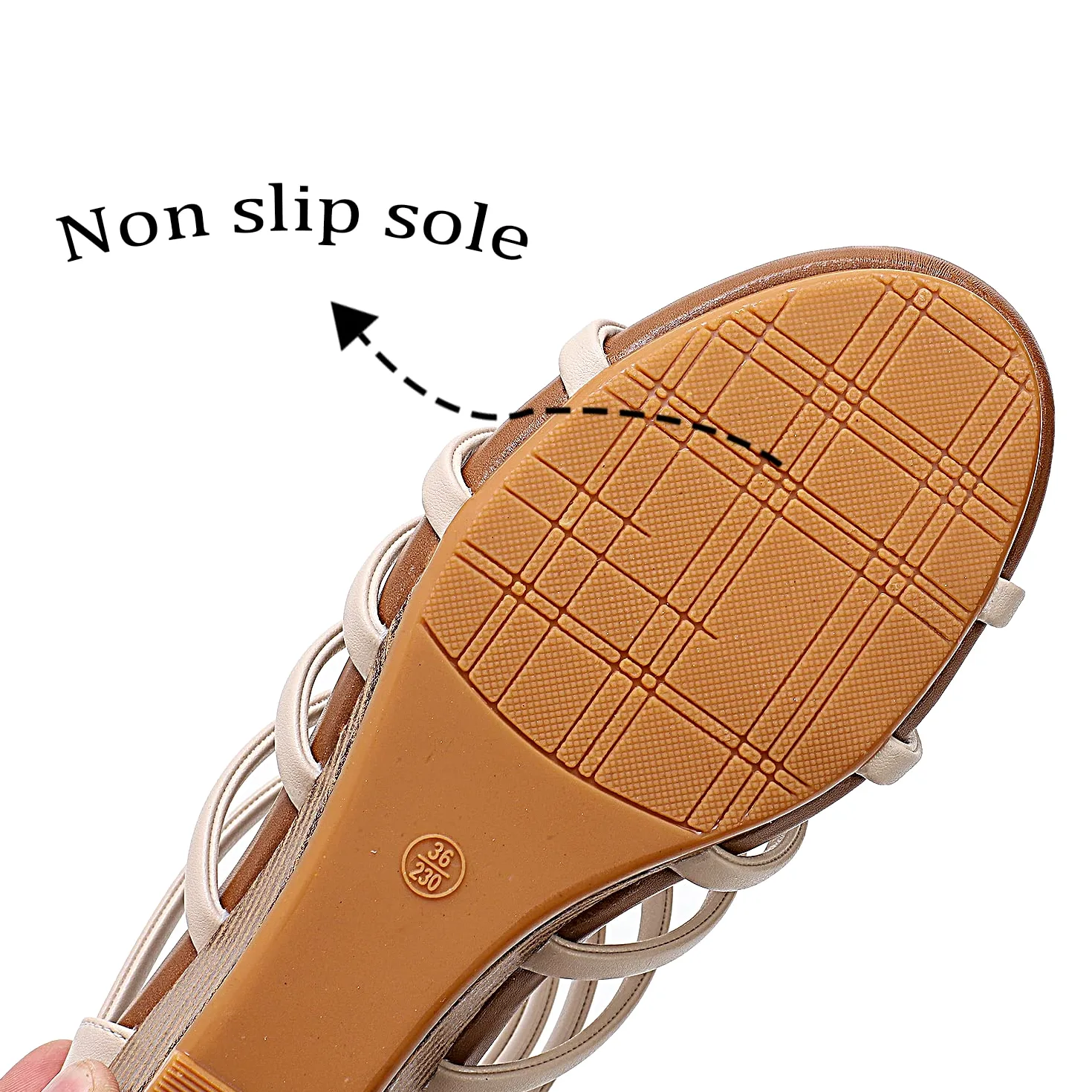 STMAHER Sandalias de gladiador para mujer con cremallera y tiras y cuña, zapatos romanos para niñas
