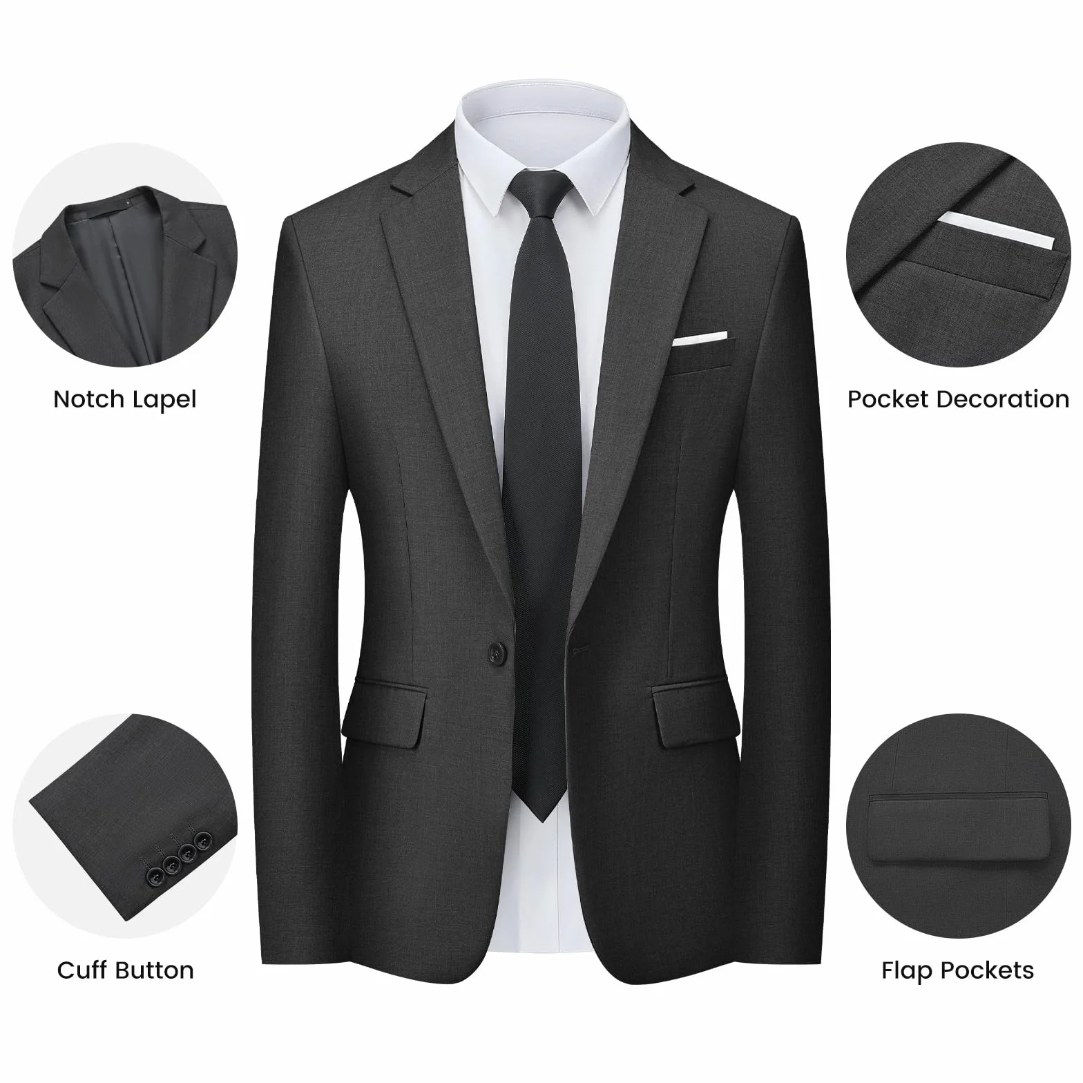Trajes para Hombre de 3 Piezas Slim Fit Elegantes Negocio Boda Traje Blazer Chalecos Pantalones
