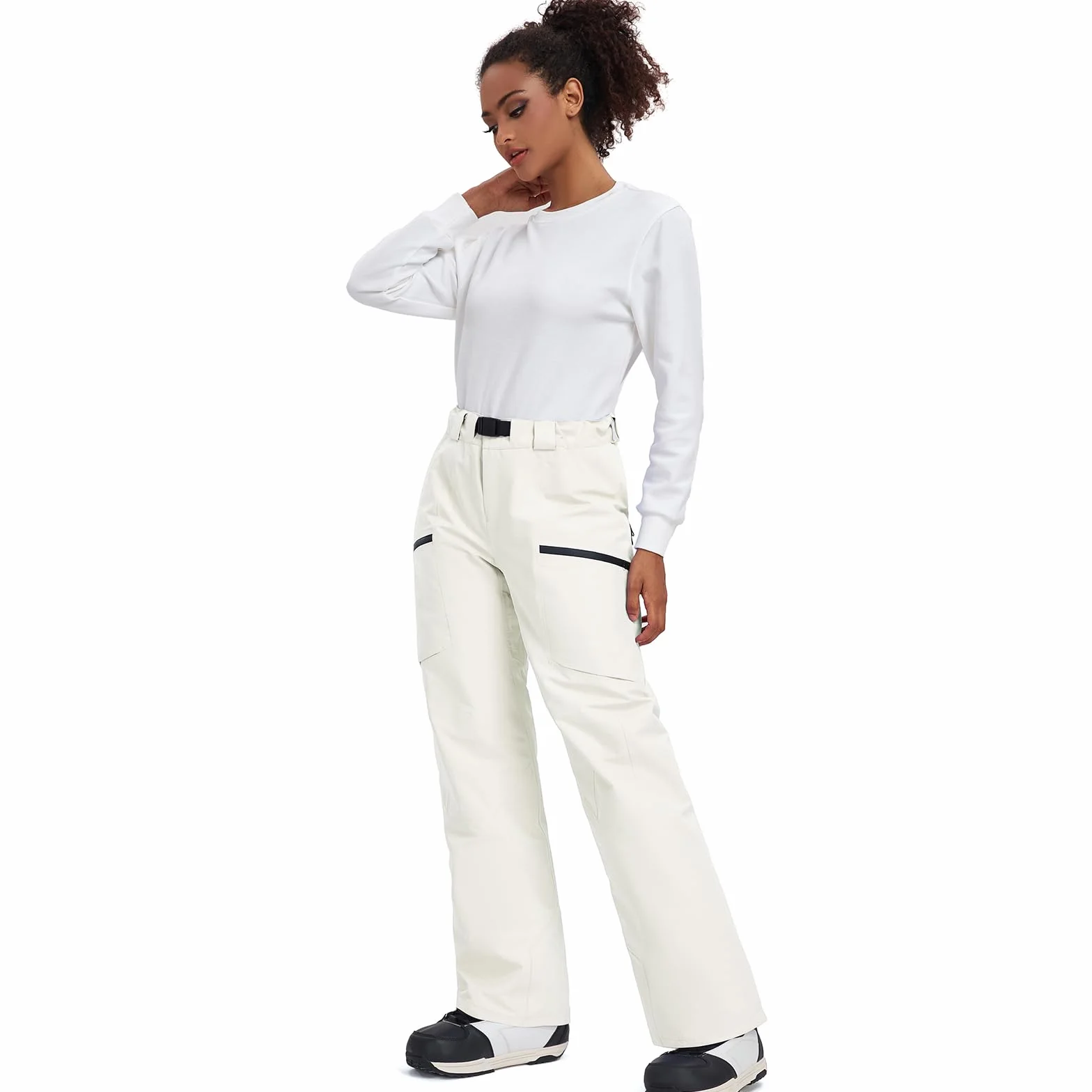 Pantalones de esquí para mujer impermeables resistentes al viento transpirables cálidos