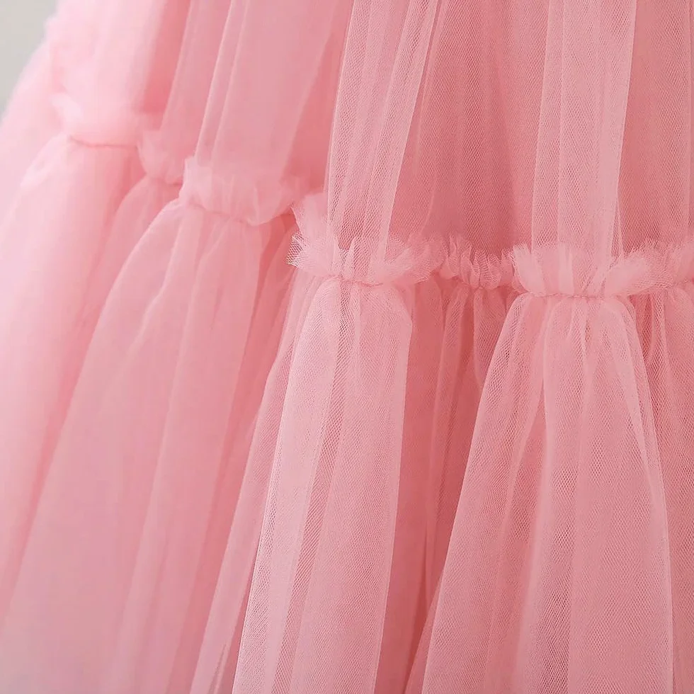 SYJYM Vestido de Fiesta con Volantes para niñas pequeñas, Elegante y Esponjoso, de Noche, de Princesa, para cumpleaños, para niñas, Boda, Disfraz Infantil