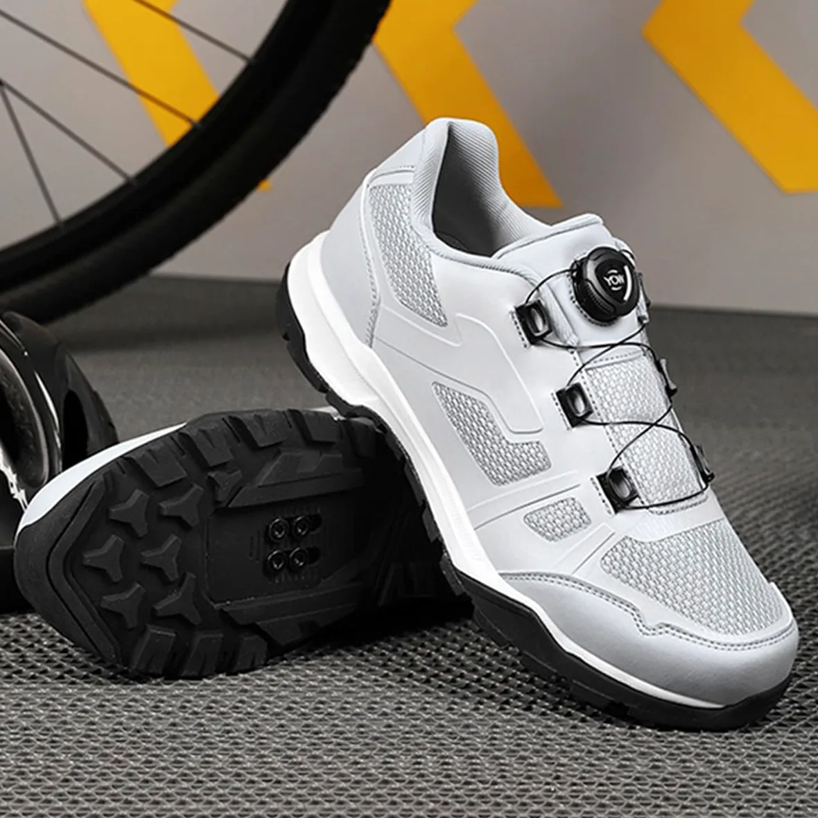 Zapatilla de Ciclismo Hombre Mujer Zapatos Bicicleta de Montaña | Zapatillas Carreras Compatible con SPD Pedales de 2 Tornillos con Calas Respirables Exterior Unisex Adulto