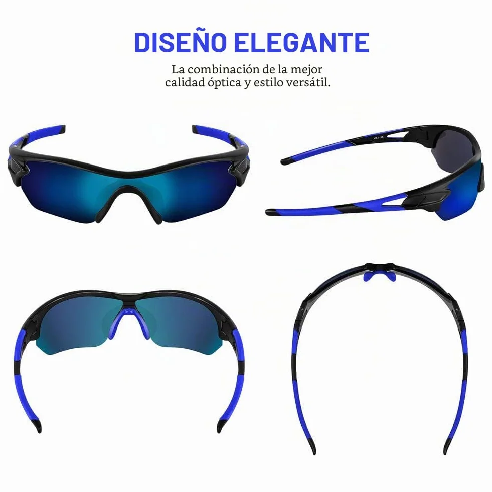 BEACOOL Gafas de Sol Polarizadas Gafas de Sol Deportivas Unisex Protección UV400 con Monturas Ligeras para Esquiando Ciclismo Carrera Surf Golf Conduciendo