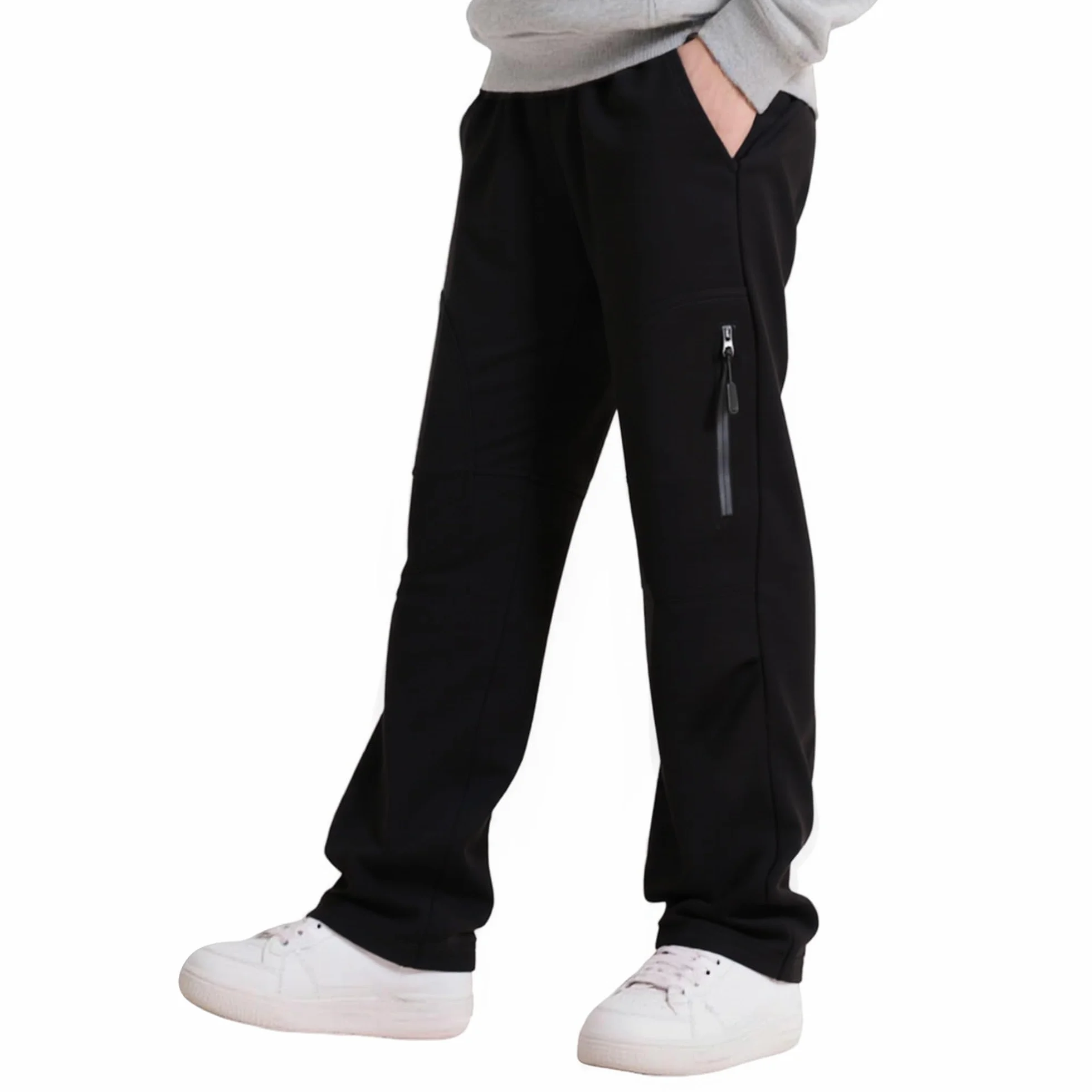 Pantalón Cargo Niños Algodón Multibolsillos Jogging Chándal Transpirable Cintura Elástica 5-13 Años