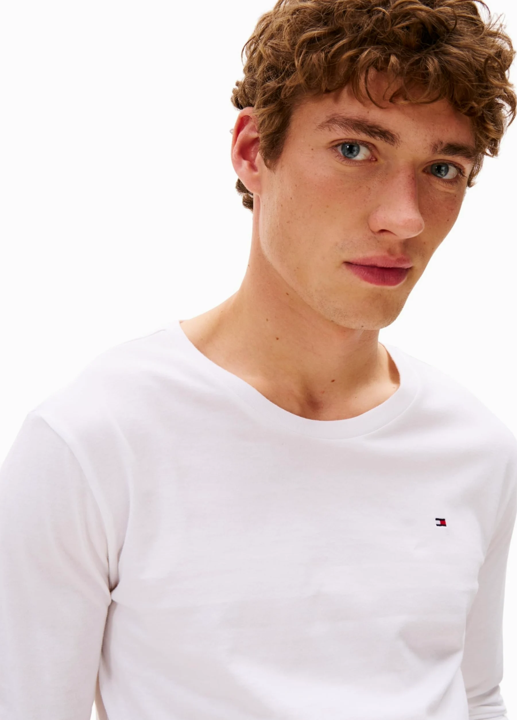 Tommy Hilfiger Camisetas de Manga Larga Pack de 3 Hombre con Cuello Redondo