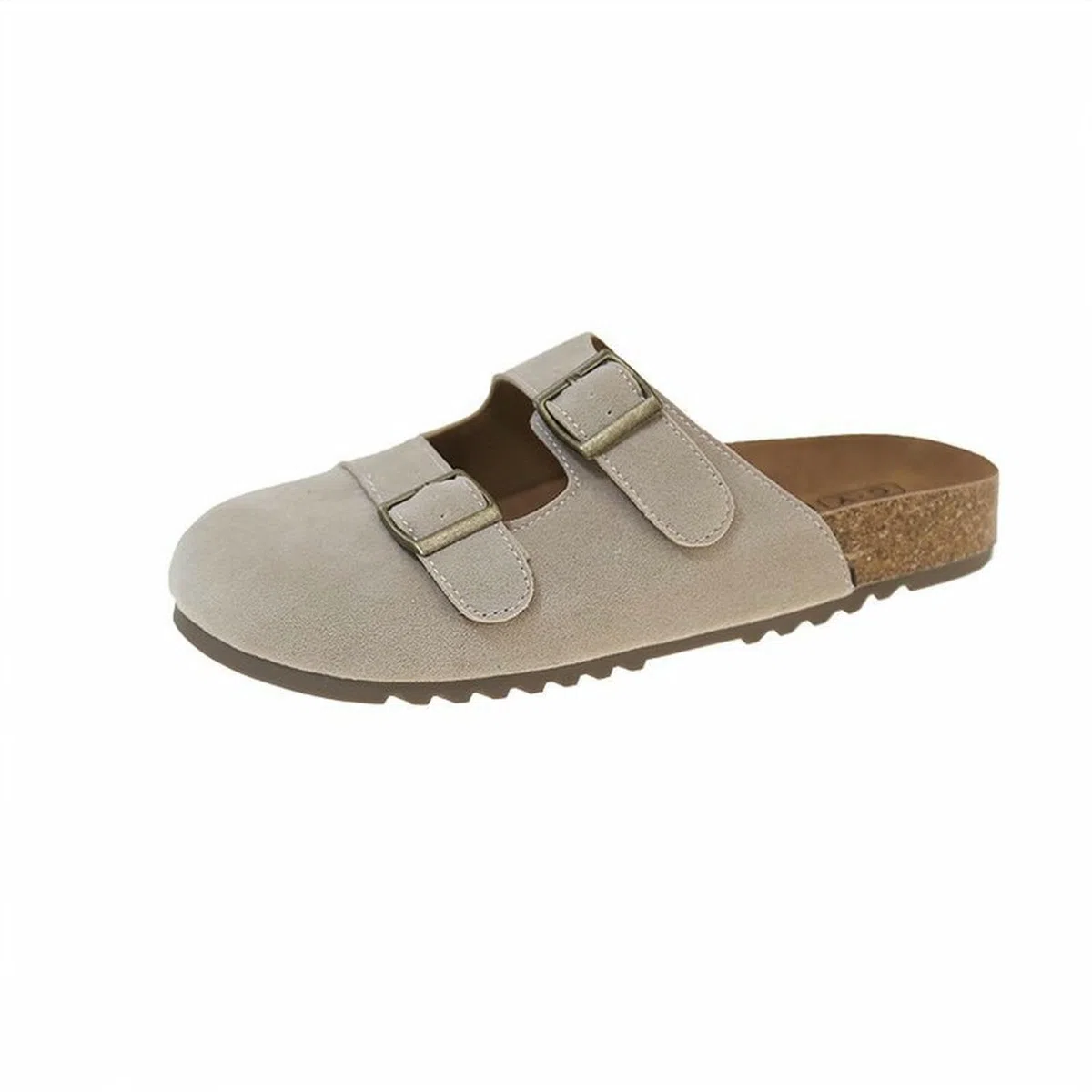 Zapatillas Mujer Resbaladizas De Suela Suave Retro Moda para Mujeres con Hebillas-beige-37