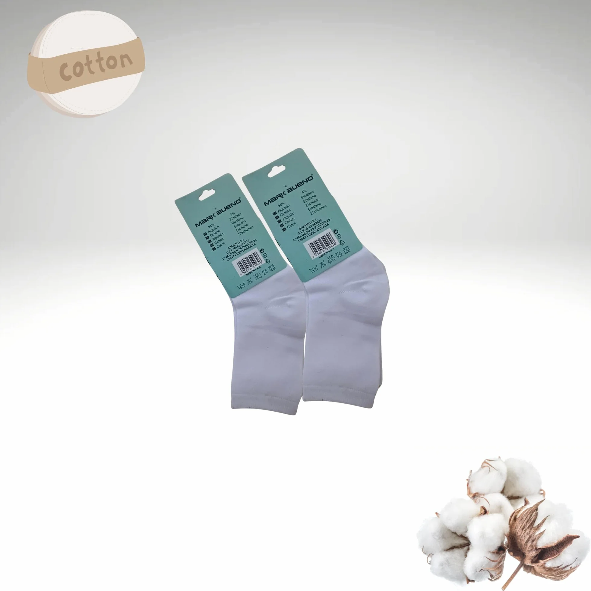 (6 pares) calceltines escolares para niña-niño blancos de algodon uso colegio, deportes, casual unisex, calcetin para uniforme escolar semialtos, medias (FR/ES, Números, 11, Regular, BLANCO 25-28)