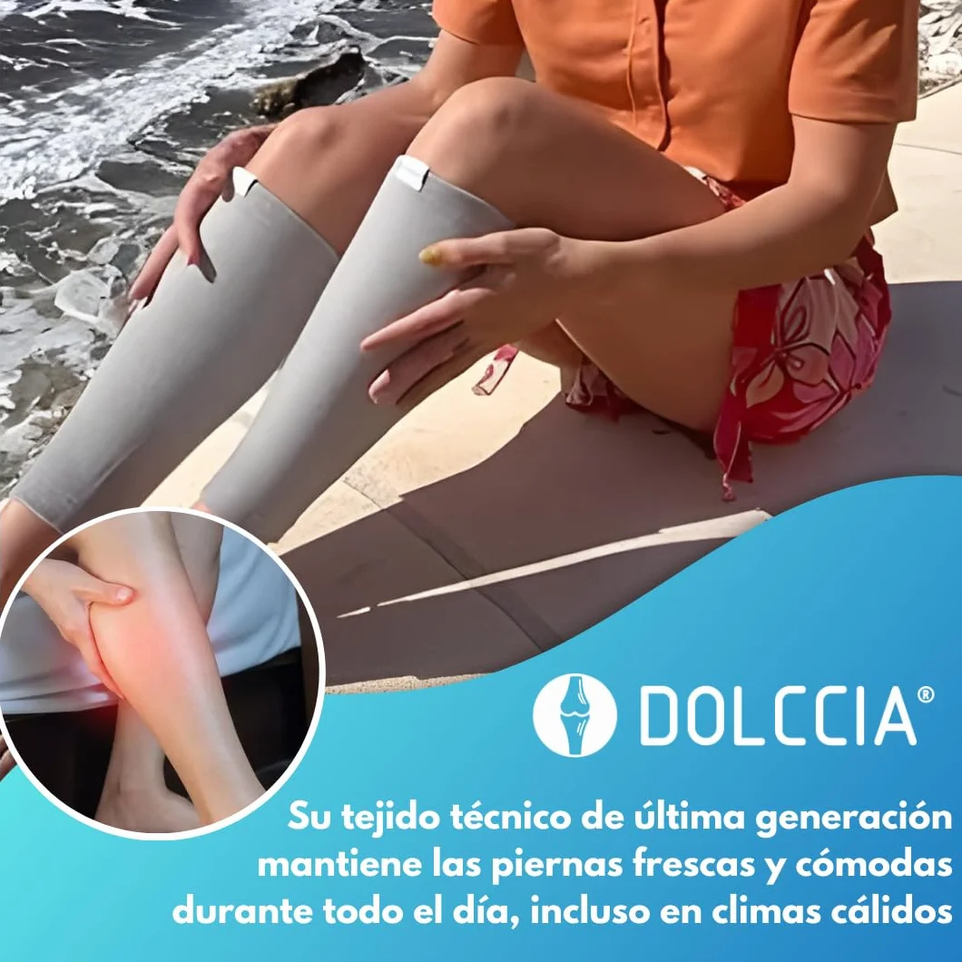 DOLCCIA 1 par Medias de compresión de bambú, Calcetines Compresivos Mujer Hombre, Mangas de Compresión para Deporte, Running, Ciclismo, Trabajo, Senderismo, Vuelo