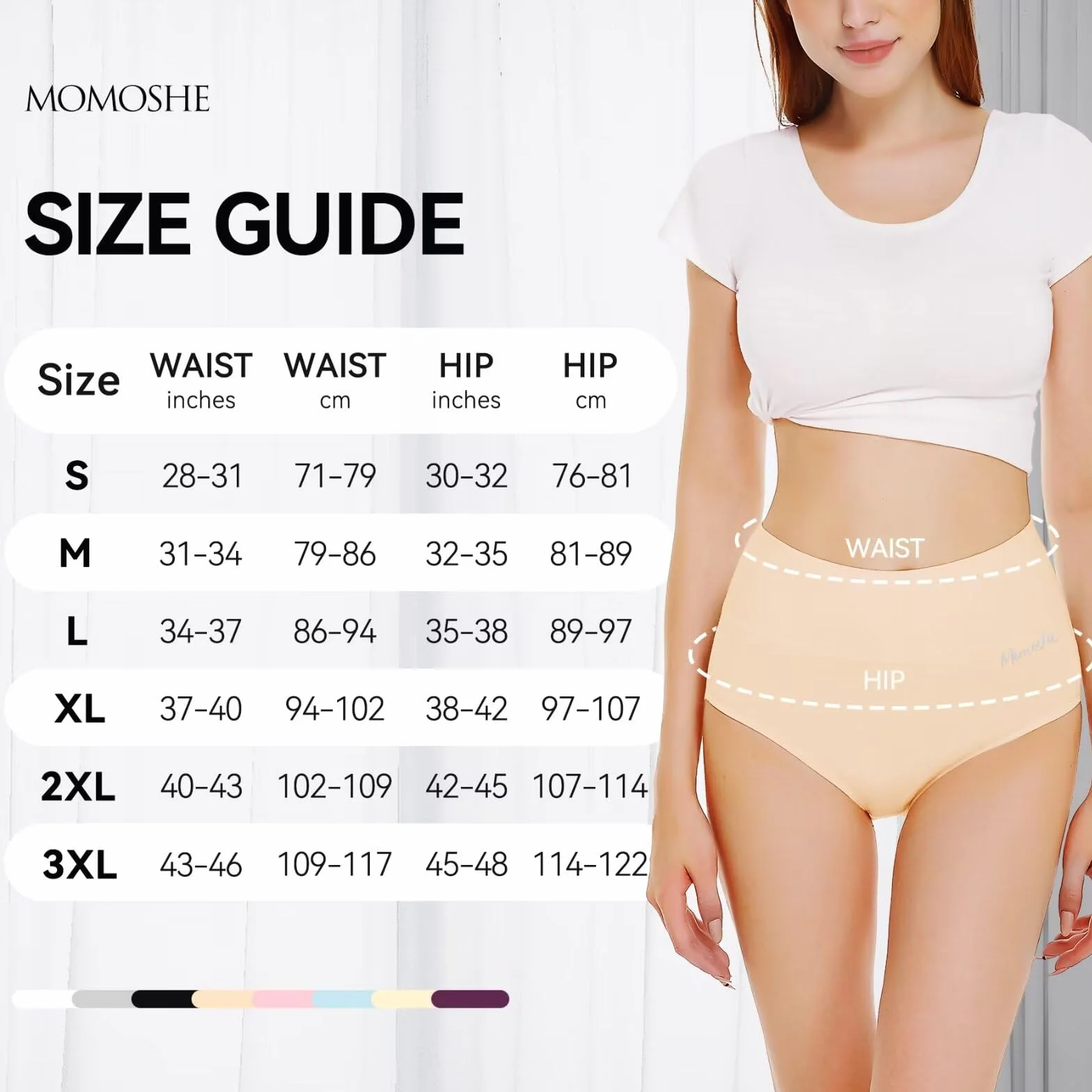 Bragas Mujer Algodón Cintura Alta Pack de 5 Culotte Cómodo Ropa Interior