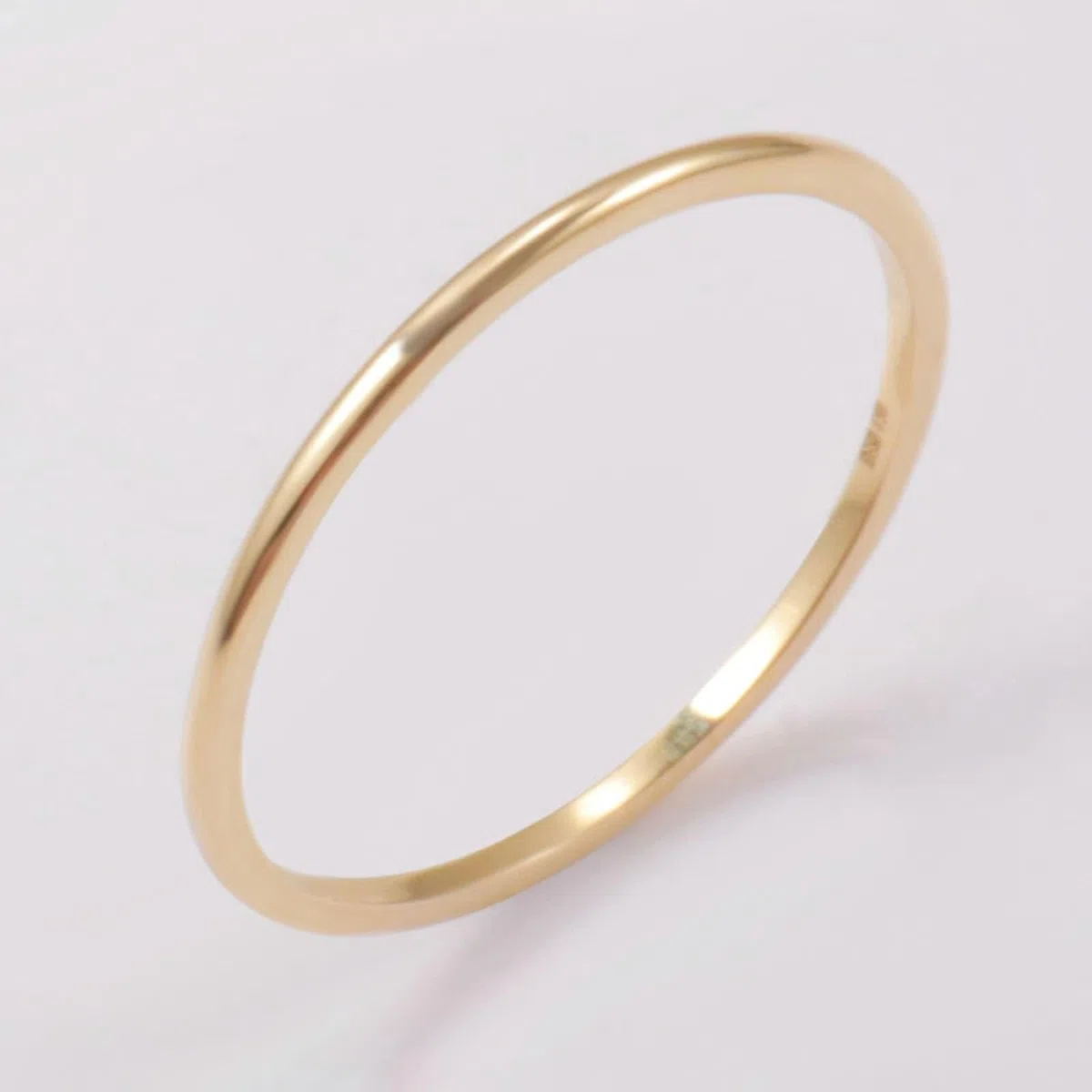 Anillo de boda de oro real Au 375/585/750, anillo de boda, anillo apilable fino para parejas, oro 9 K/14 K/18 K, sin alergias
