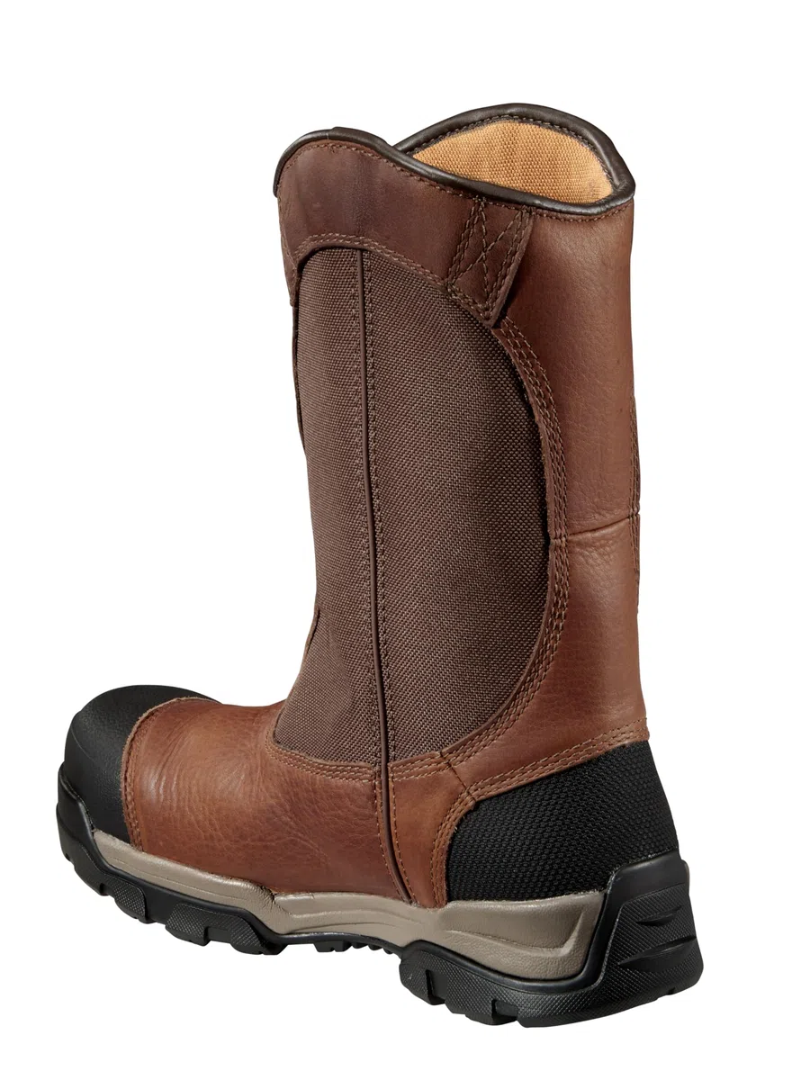 Carhartt Men's Ground Force 10" Waterproof Composite Toe CME1355 Wellington Industrial Boot, Peanut Oil Tan Leather