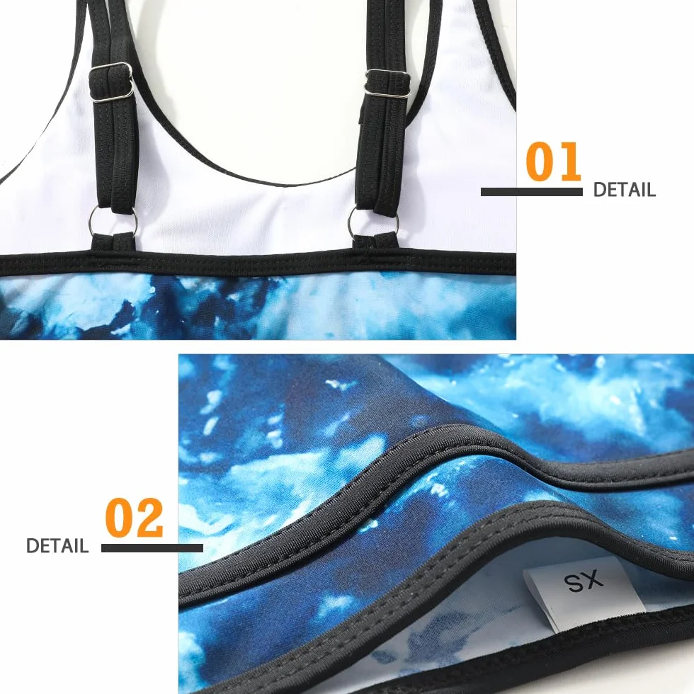 Genfien Traje de Baño para Mujer Bikini Push Up Cintura Alta Sexy Control de Vientre